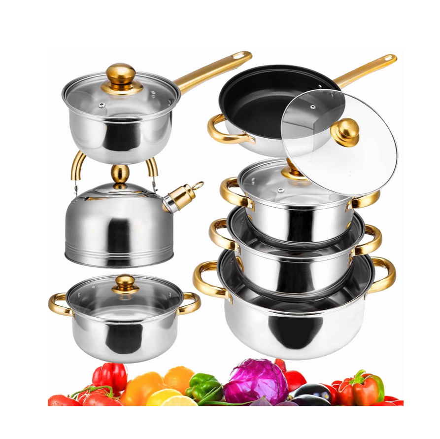 Juego Bateria De Cocina Cacerolas Y Sarten 12 Pzs.