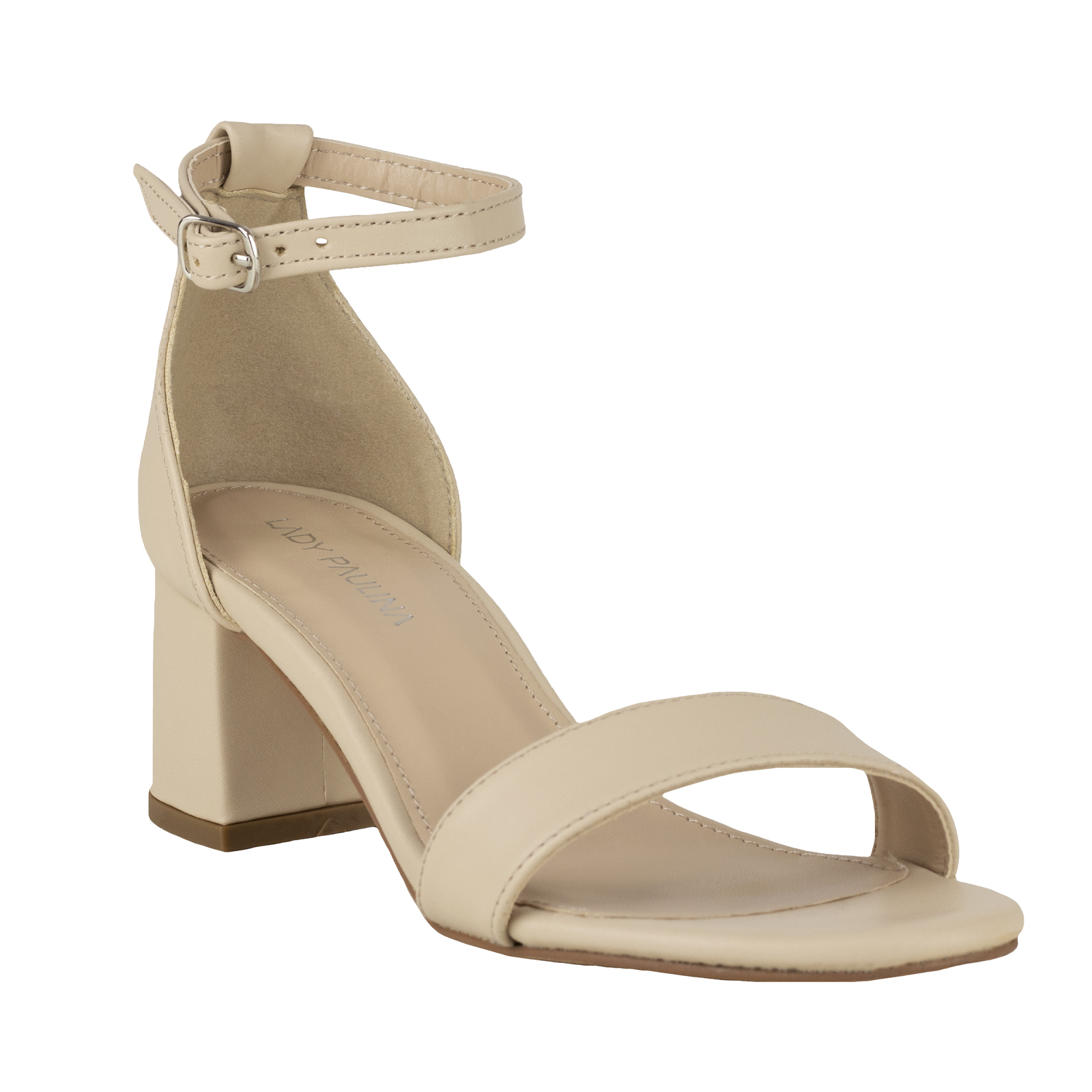 Zapatilla Abierta Tacon Mujer Lady Paulina 21216 Avena Moda.