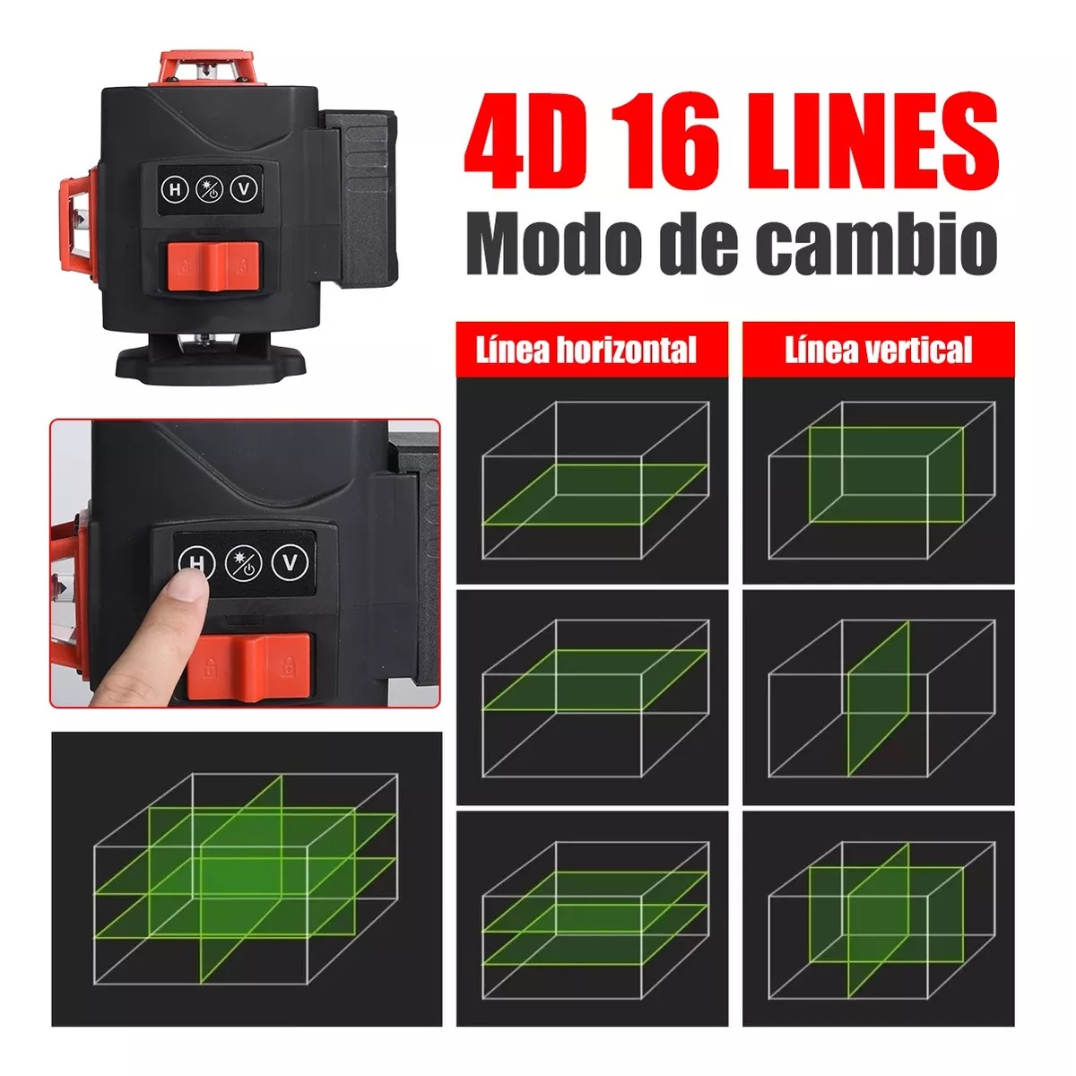 Nivel Láser Autonivelante De 16 Líneas Verdes