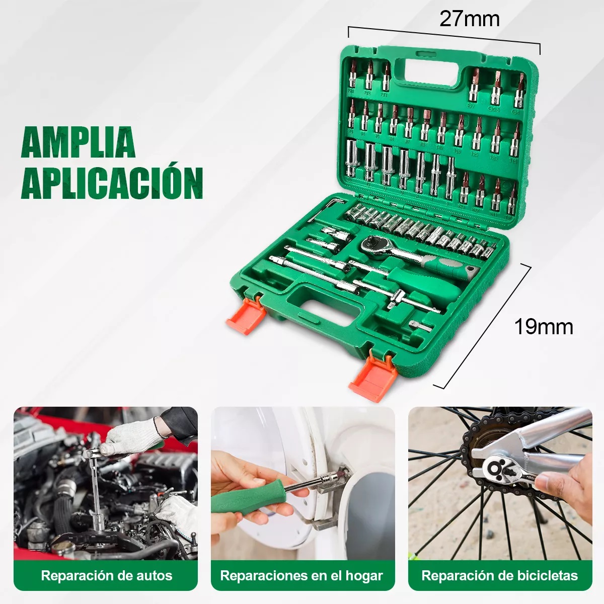 Kit Herramientas Mecanicas Llaves De Matraca 53 pcs