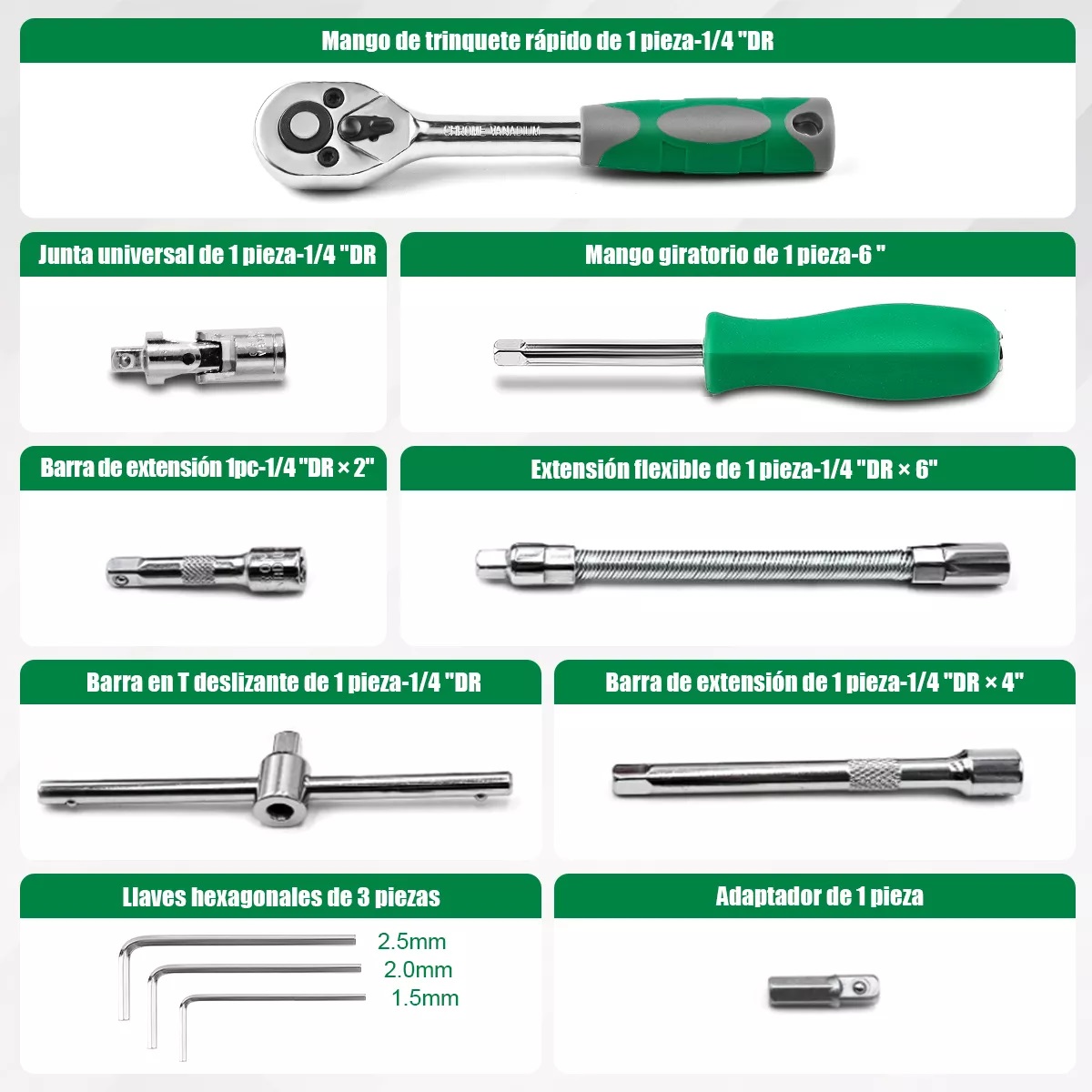 Kit Herramientas Mecanicas Llaves De Matraca 53 pcs