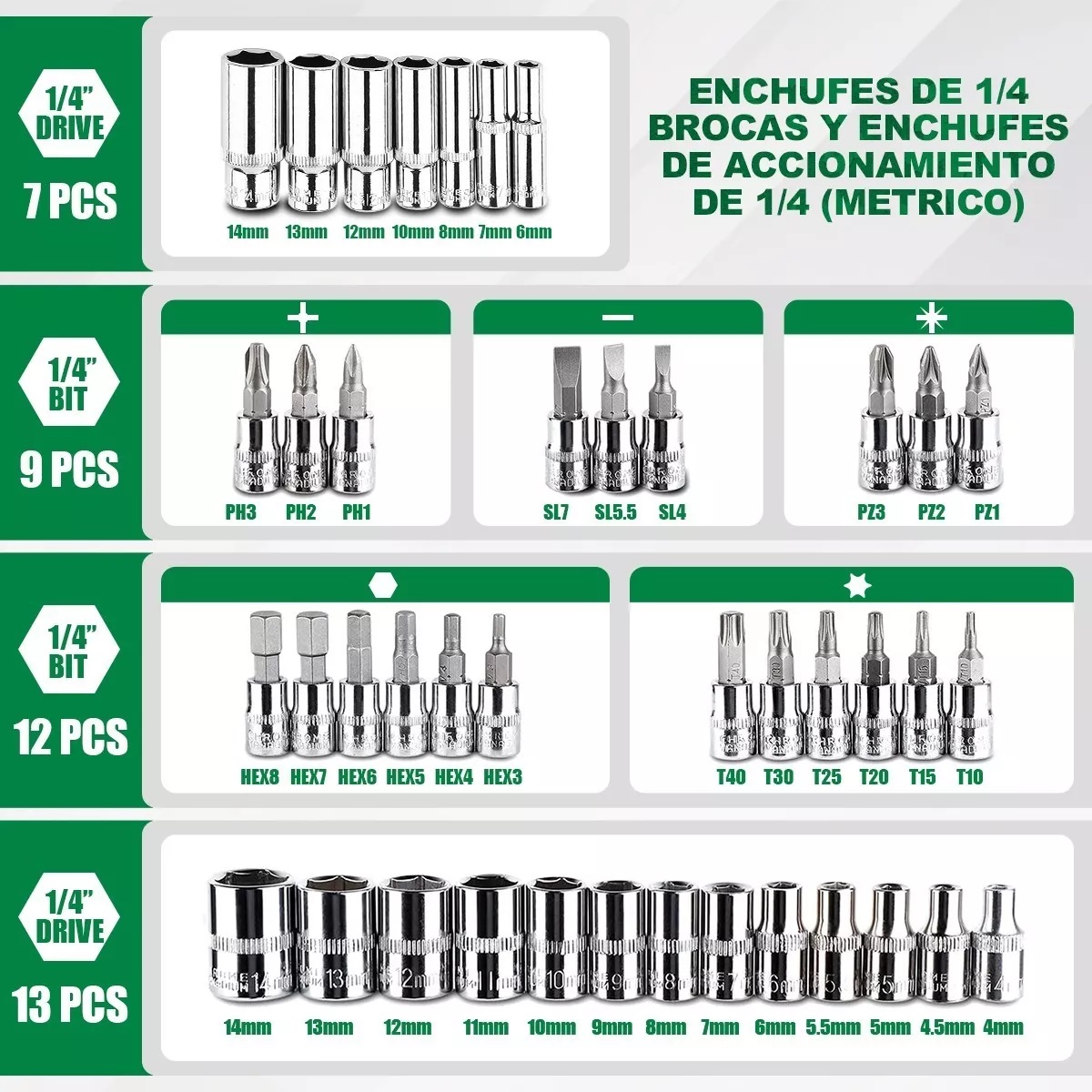 Kit Herramientas Mecanicas Llaves De Matraca 53 pcs