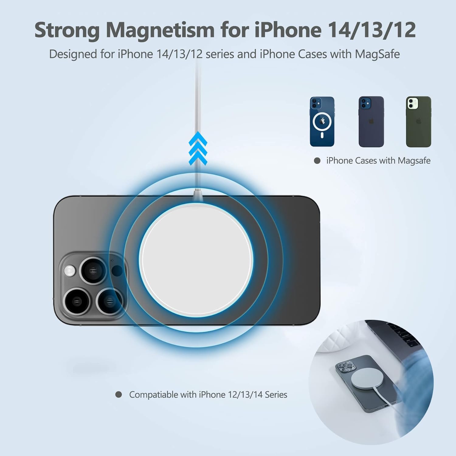 Cargador Inalambrico Magsafe Carga Rapida Cargador Magenetico .