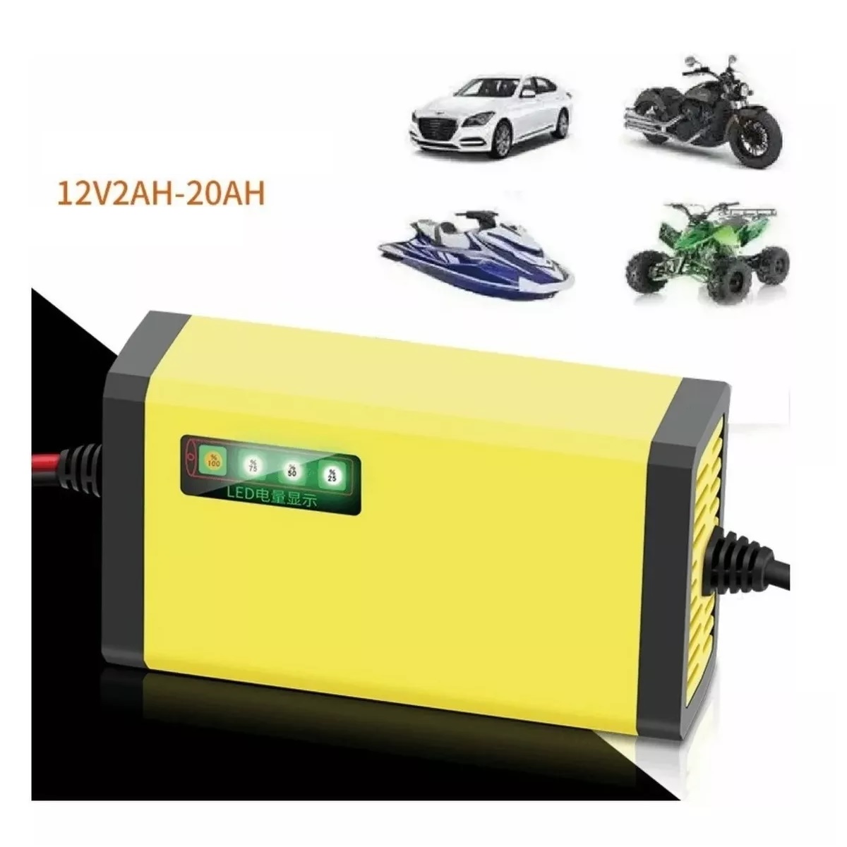 Cargador De Baterías Automotriz Automático Amarillo