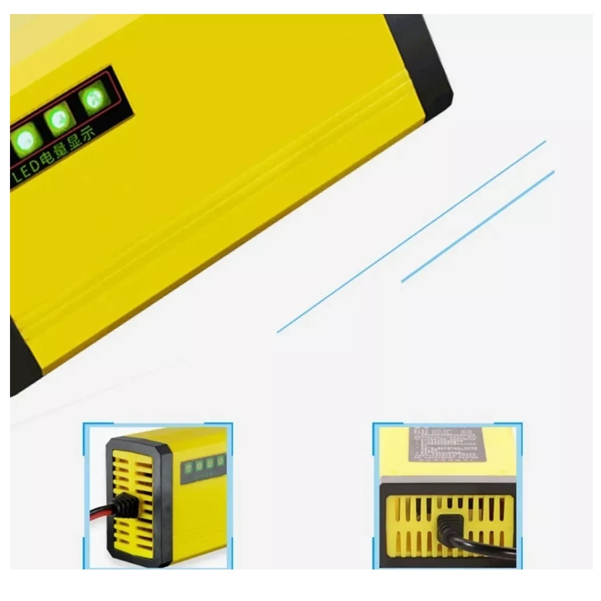 Cargador De Baterías Automotriz Automático Amarillo