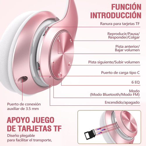 Audífonos Inalambricos Bluetooth De Diadema Con Micrófono