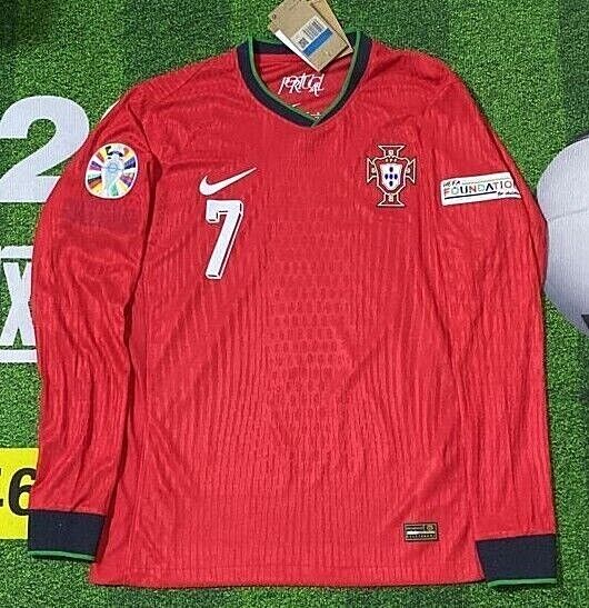 Nuevo! Jersey Portugal 2024/2025 Manga Larga Titular Local Roja Cristiano Ronaldo CR7 Talla S.