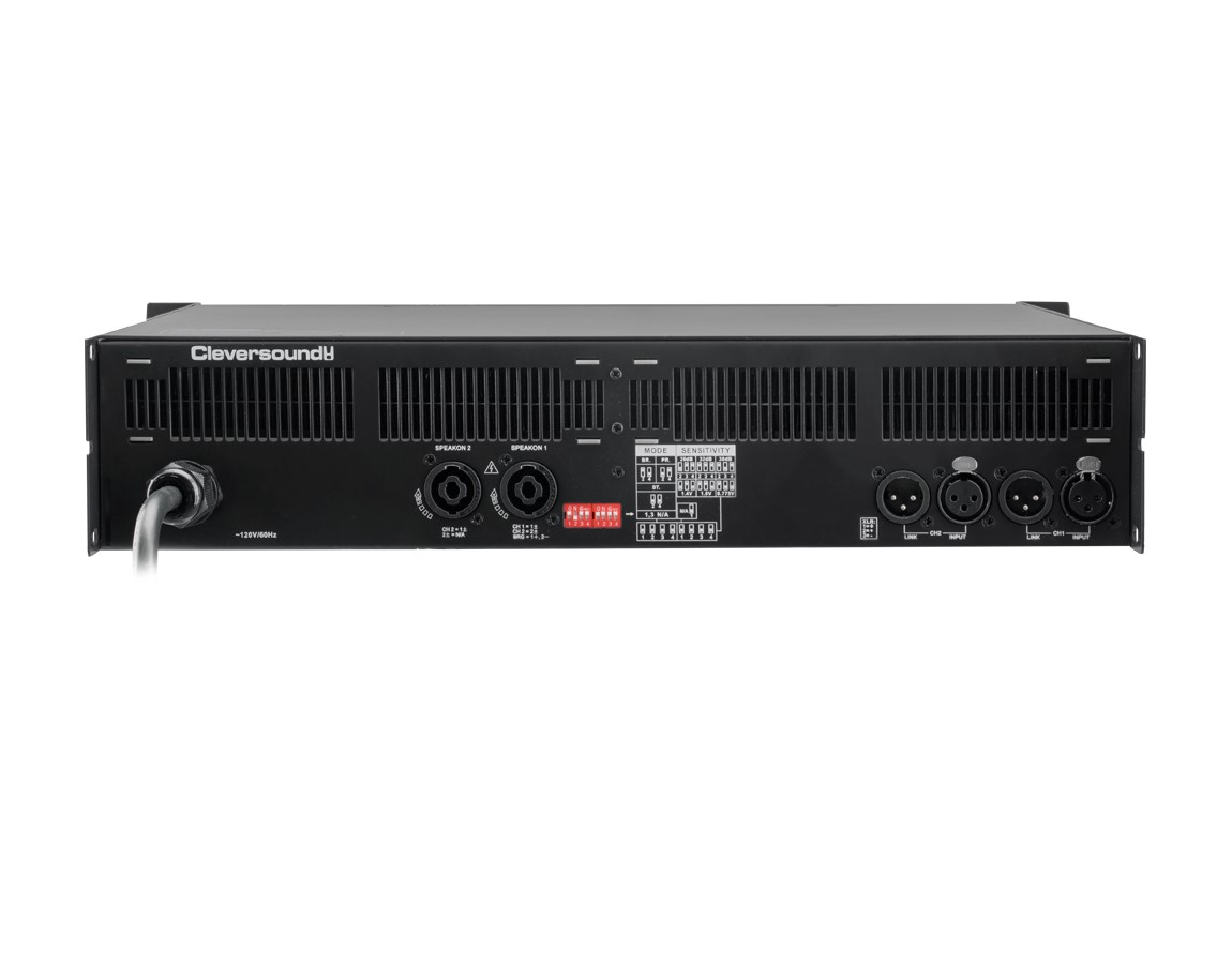 Amplificador CLEVERSOUND XL-12000 color negro 6000watts rms .