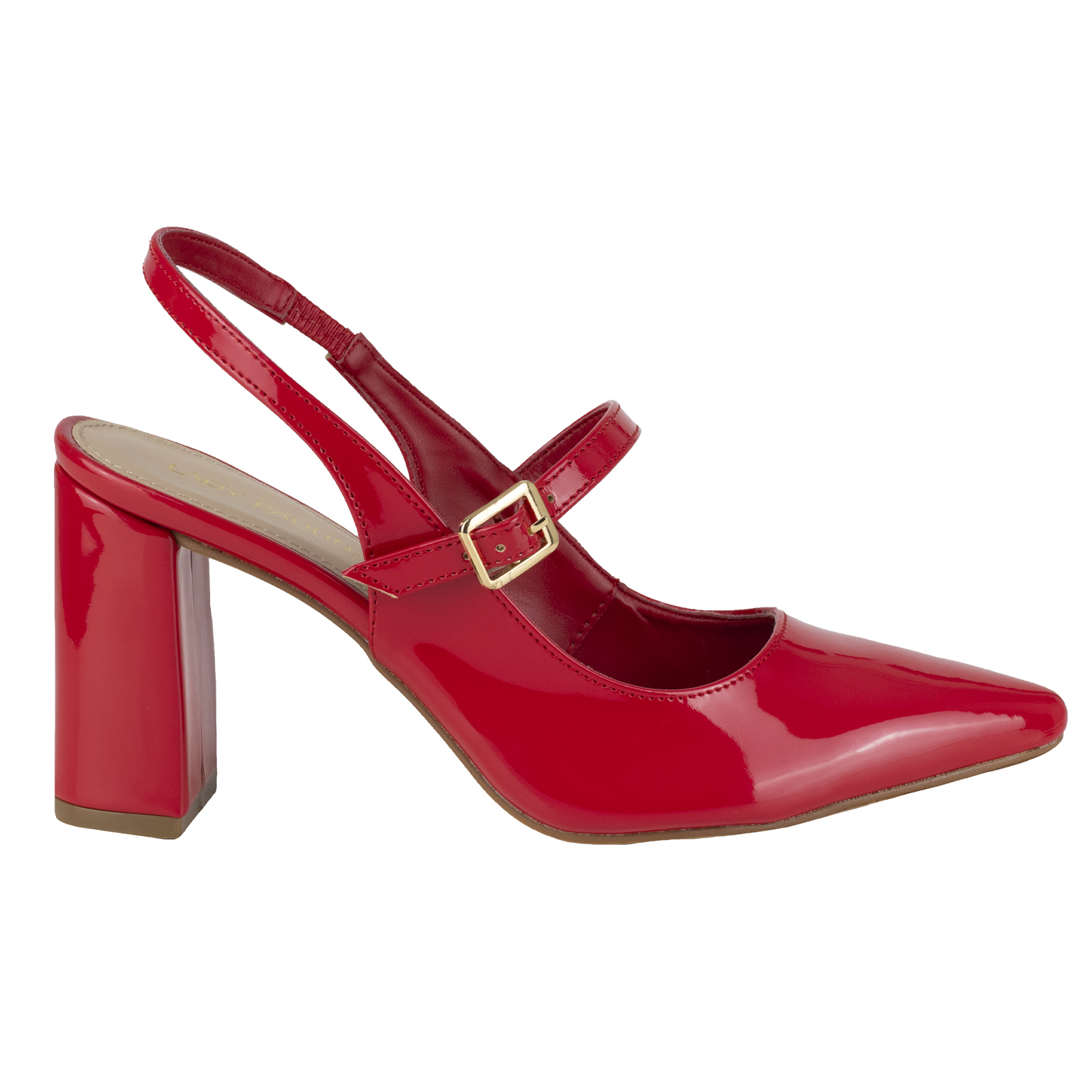 Zapatilla Destalonada Mujer Lady Paulina 26804 Charol Rojo