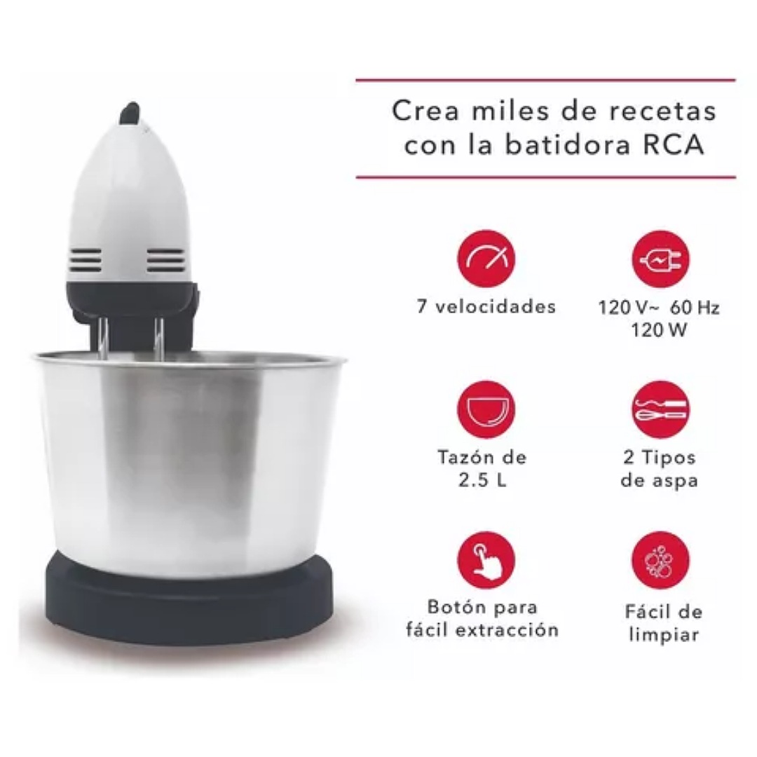 Rca Batidora De Pedestal 2 En 1 Rc-67ss Color Gris