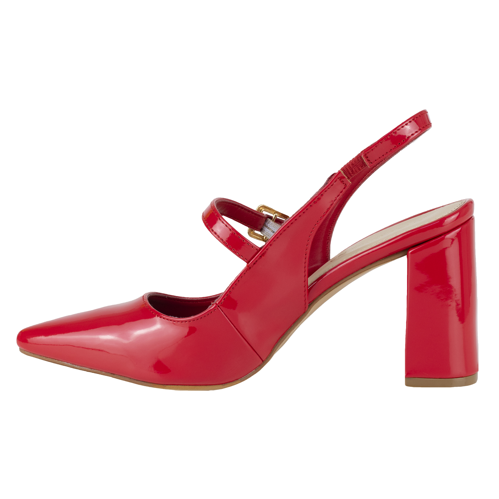 Zapatilla Destalonada Mujer Lady Paulina 26804 Charol Rojo