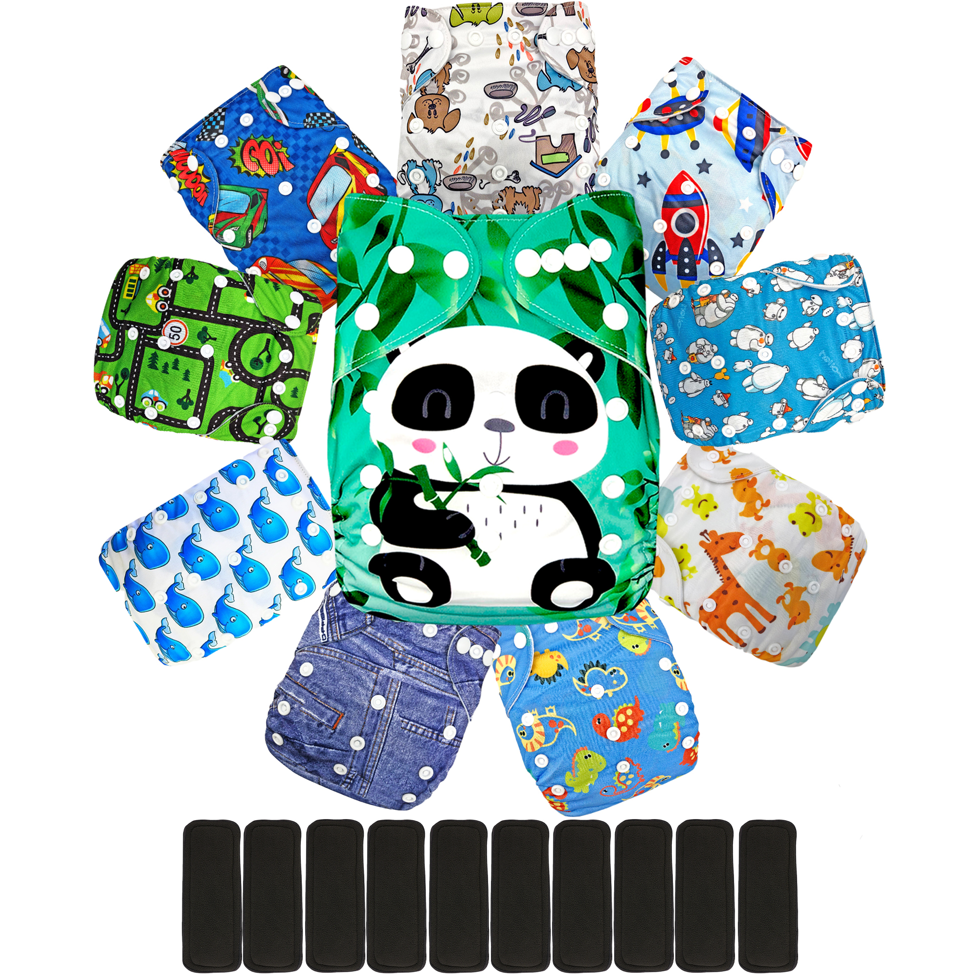 Pañales ecológicos de tela para bebés con insertos nocturnos ecobaby original
