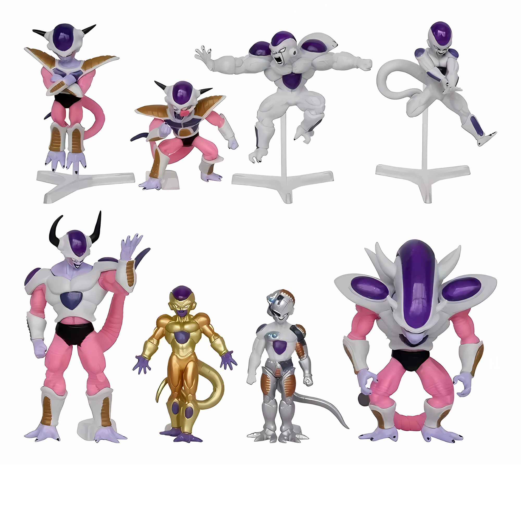Figuras Dragon Ball Z Freezer Transformaciones Set 8 Pzas Coleccionables Juguetes de Freezer en todas sus formas
