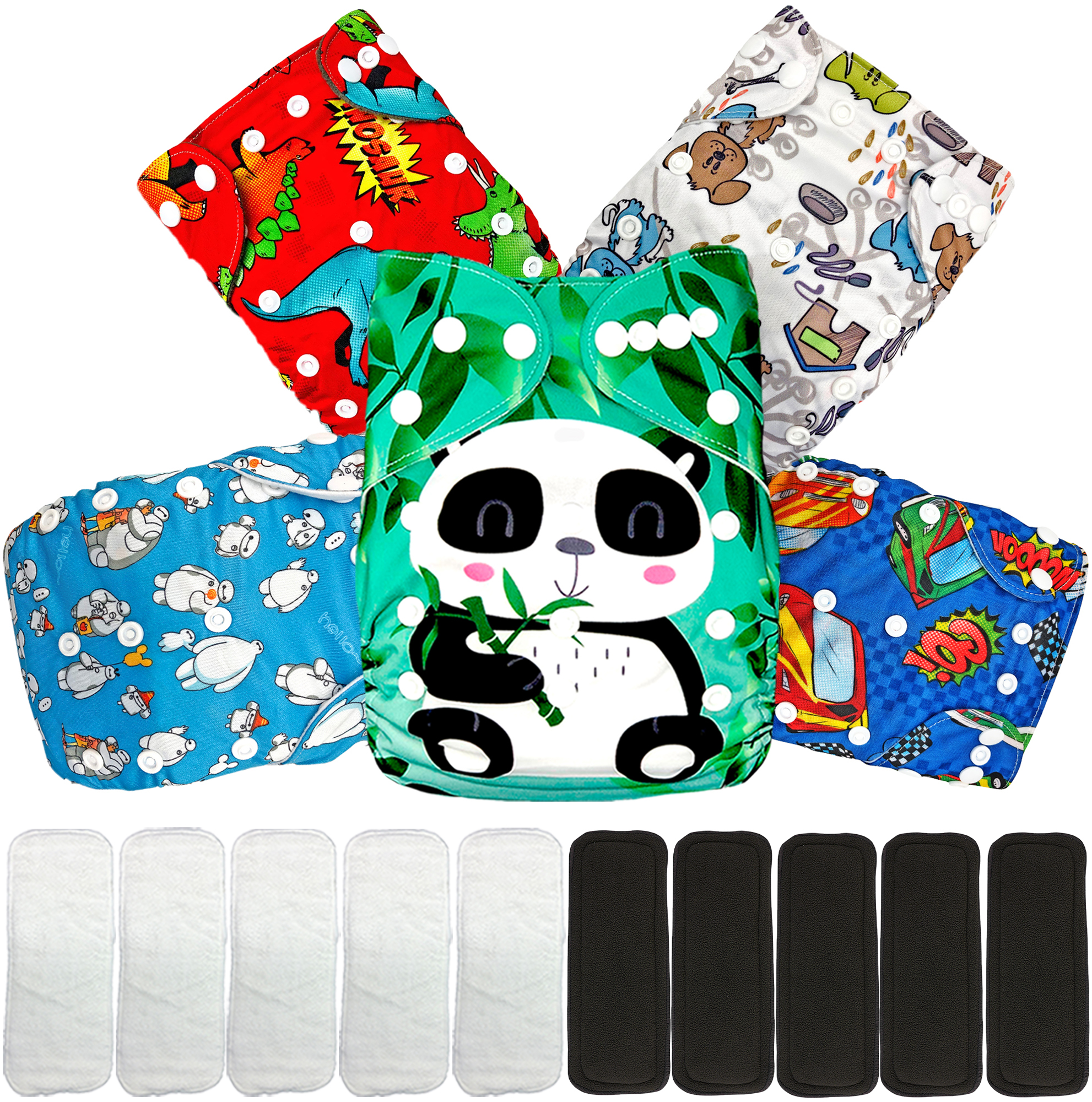 Pañales ecológicos de tela para bebés con insertos nocturnos ecobaby original.
