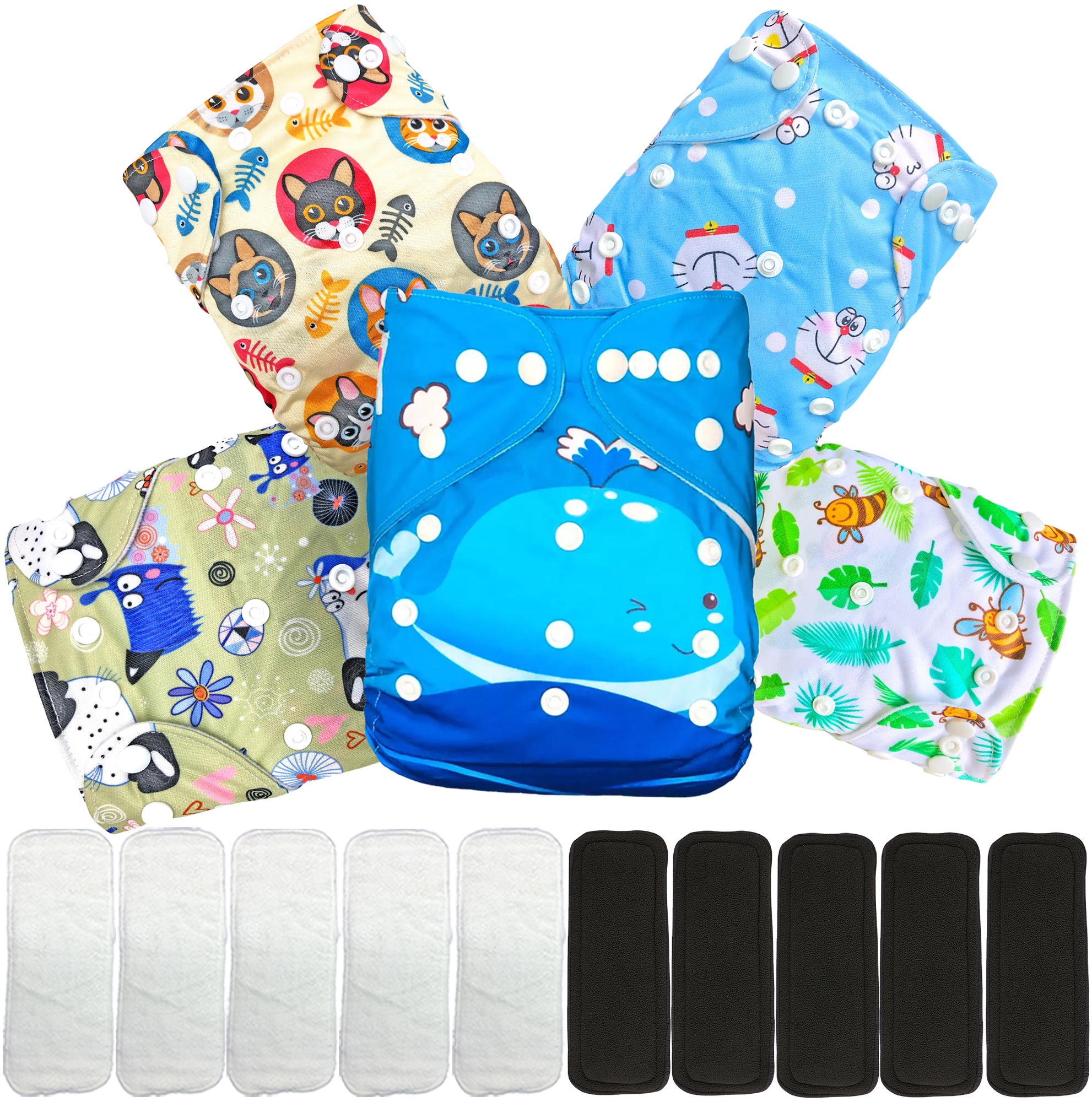 Pañales ecológicos de tela para bebés con insertos nocturnos ecobaby original.
