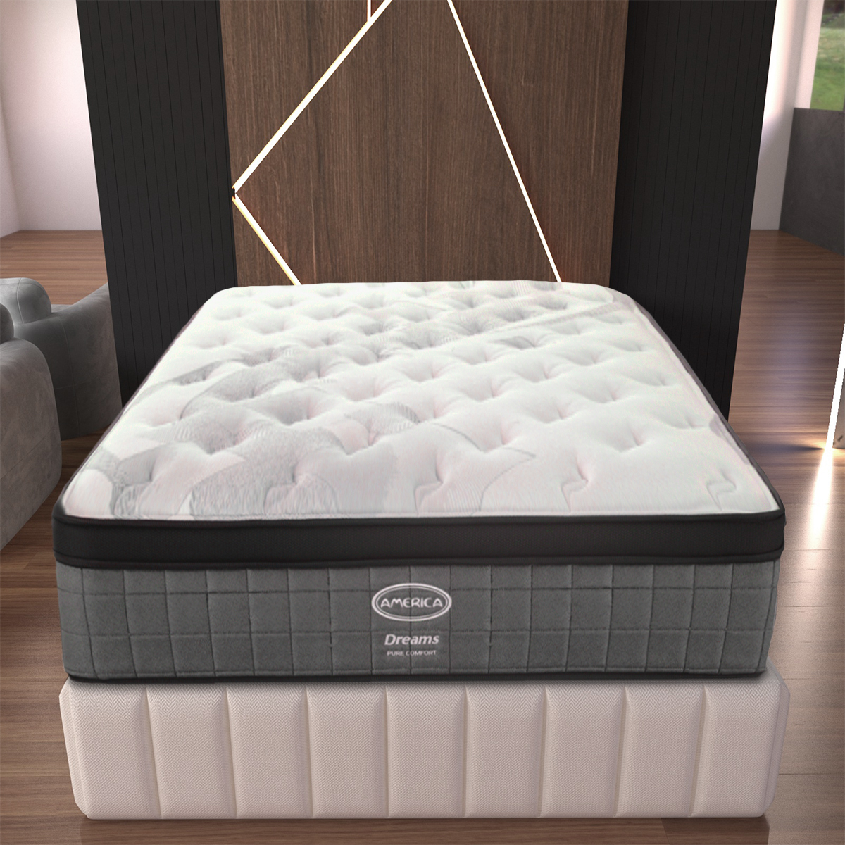 Colchon Matrimonial America Dreams Colchoneta Extra Confort Descanso Premium.