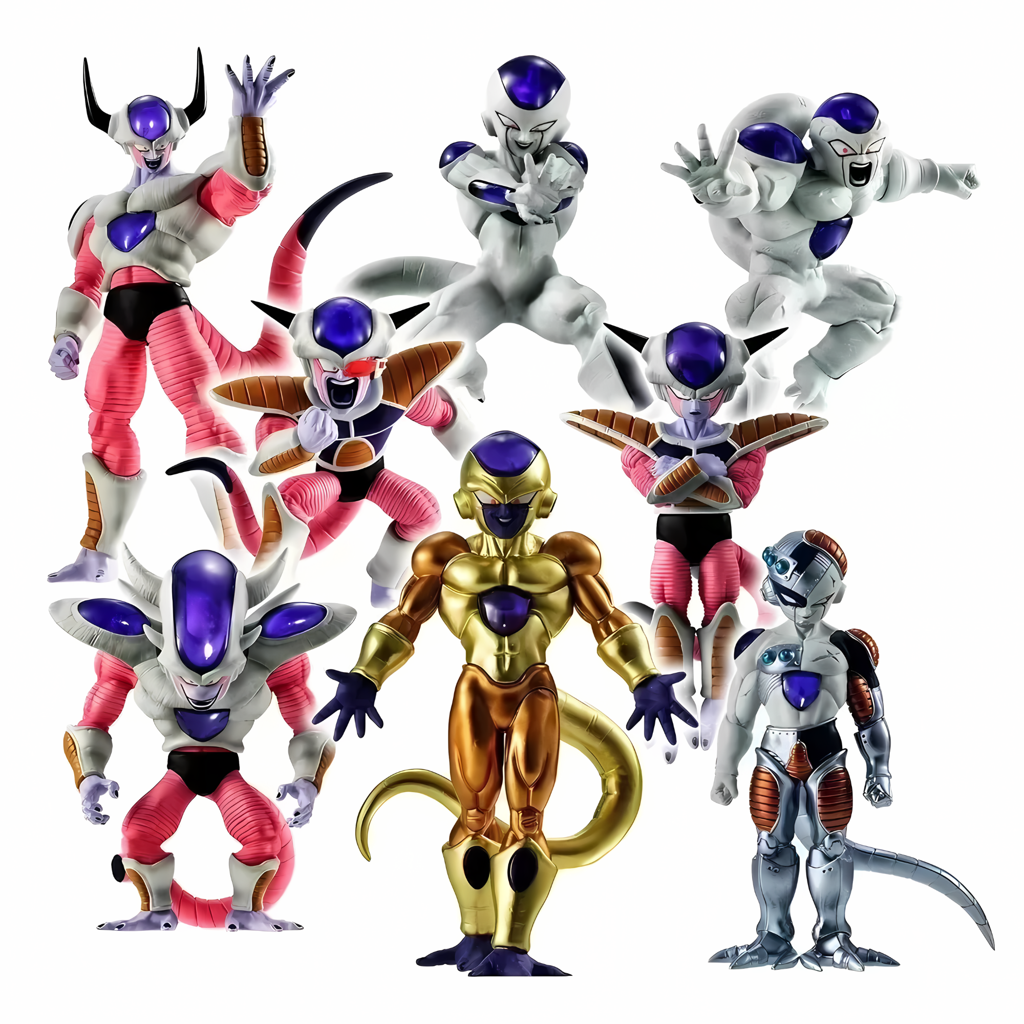 Figuras Dragon Ball Z Freezer Transformaciones Set 8 Pzas Coleccionables Juguetes de Freezer en todas sus formas