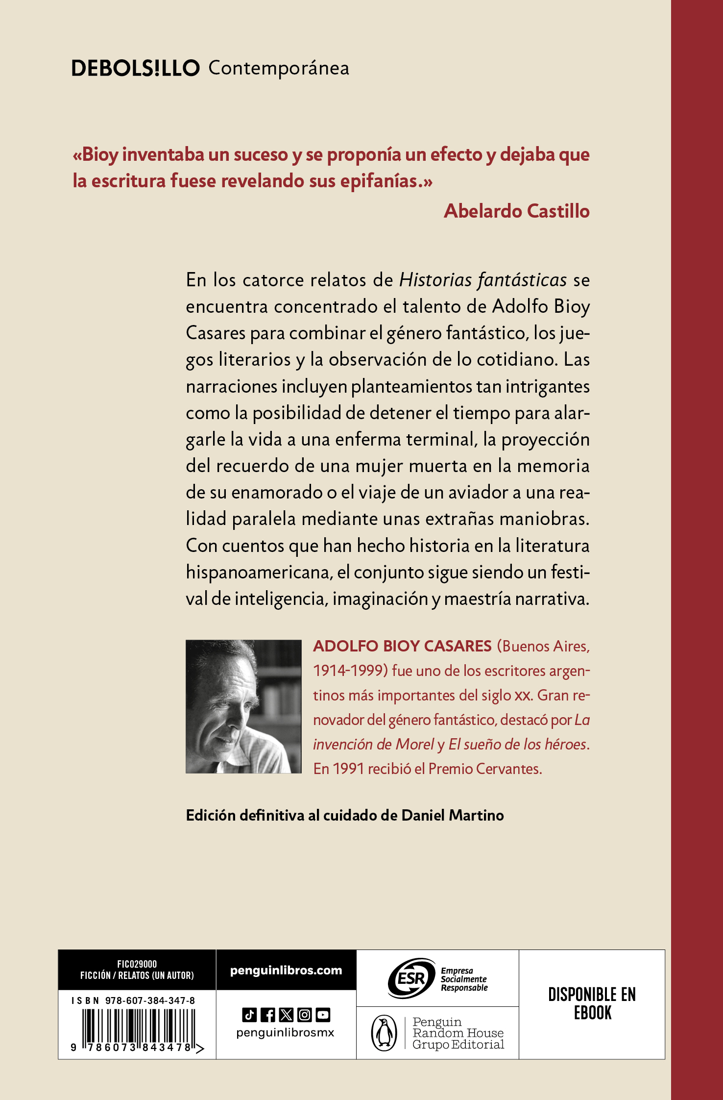 Libro Historias fantásticas Autor Adolfo Bioy Casares.