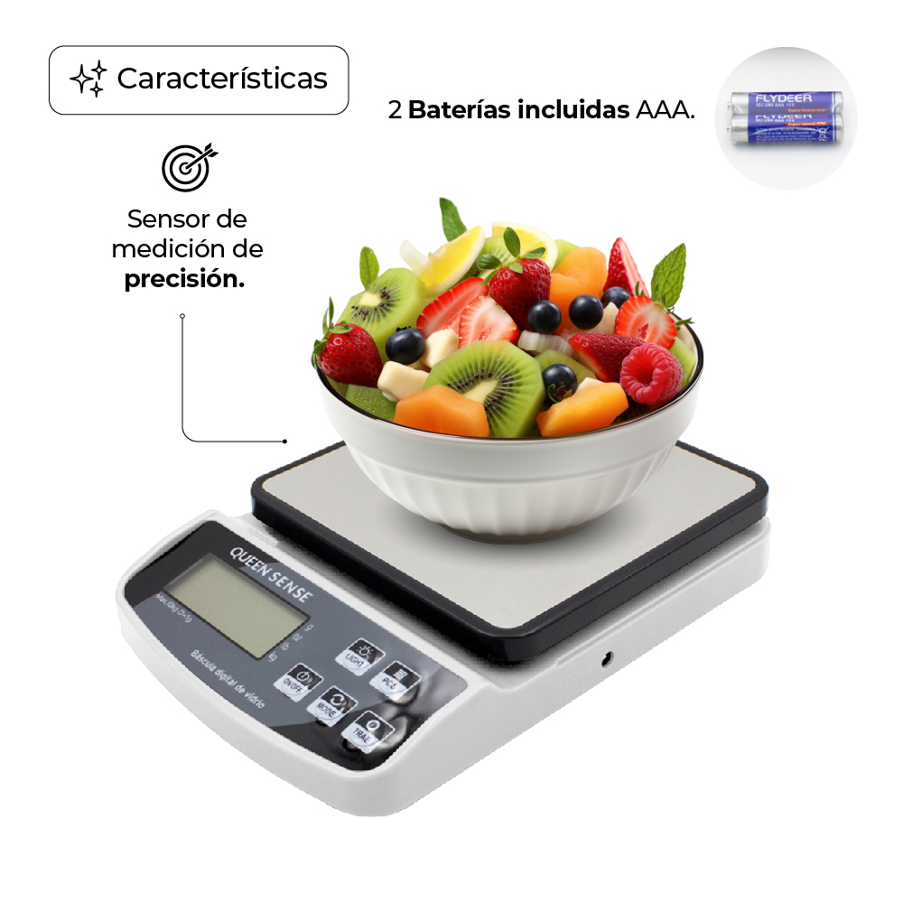 Báscula Electrónica Digital de 1gr a 10 kg PLATA.