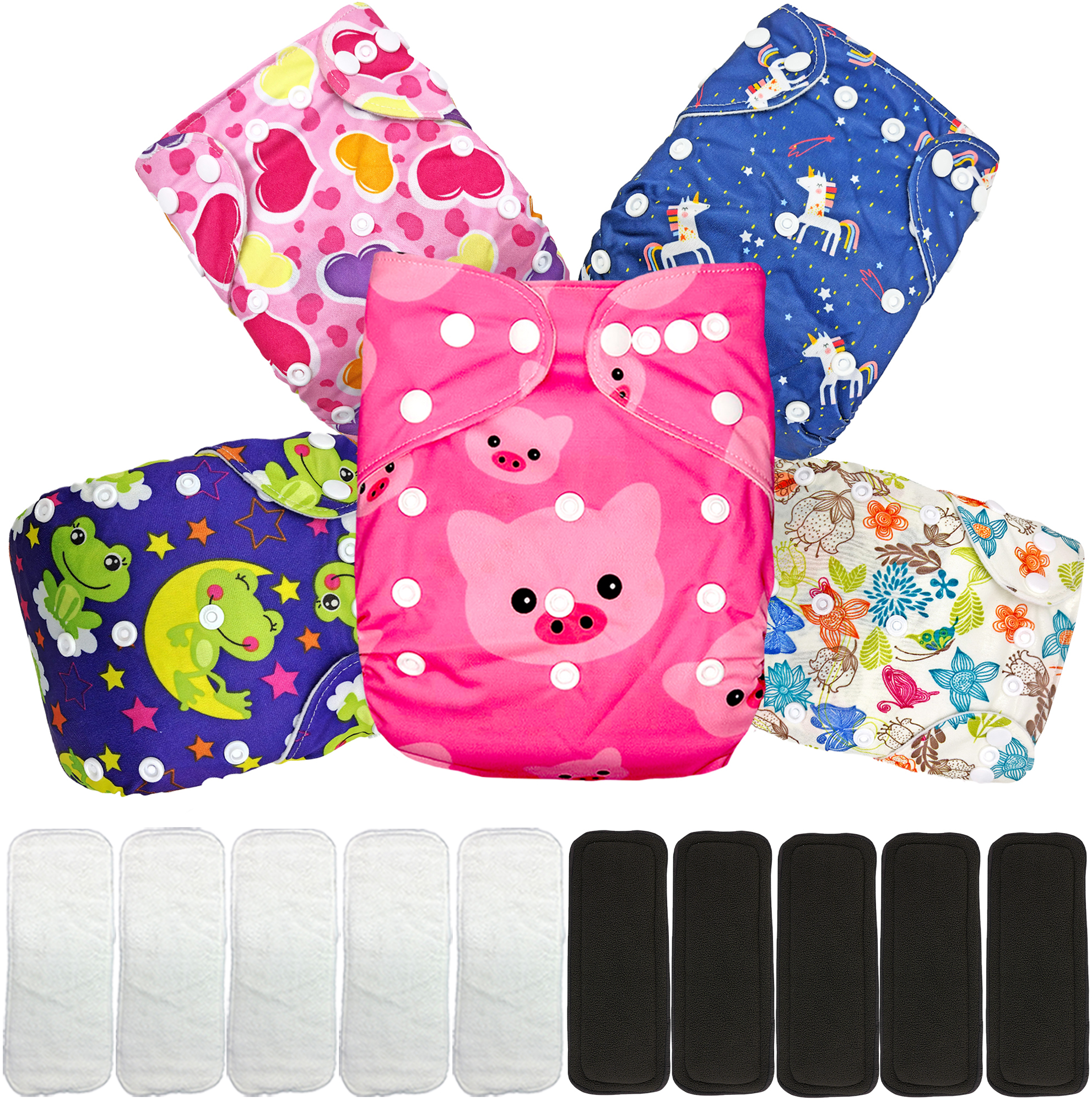 Pañales ecológicos de tela para bebés con insertos nocturnos ecobaby original.