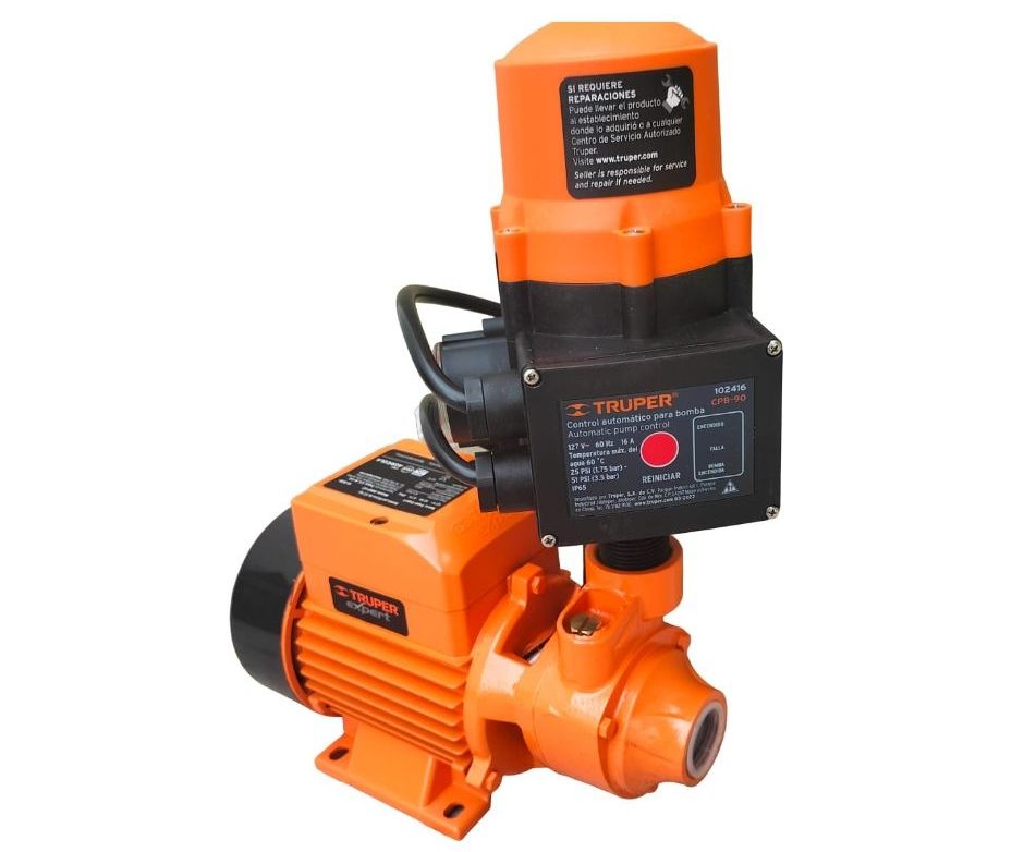 Bomba presurizadora de 1/2 hp con control de presion Truper Expert.
