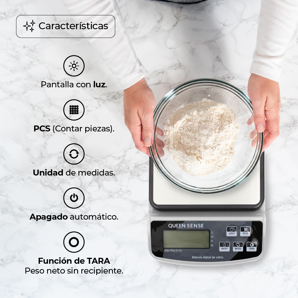 Báscula Electrónica Digital de 1gr a 10 kg PLATA.