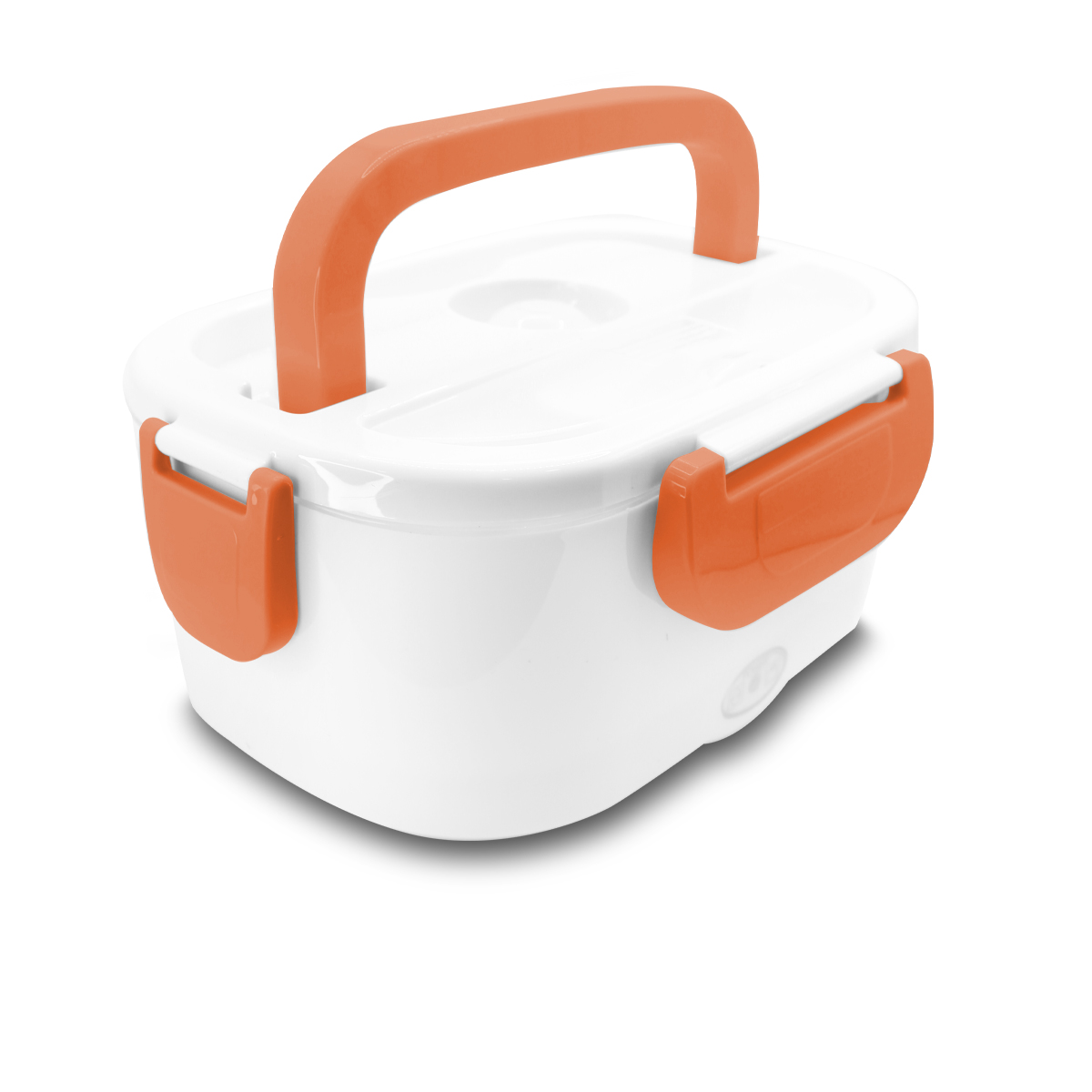 Lonchera Electrica Naranja Calentador De Alimentos Con Cuchara Y 2 Compartimientos  .