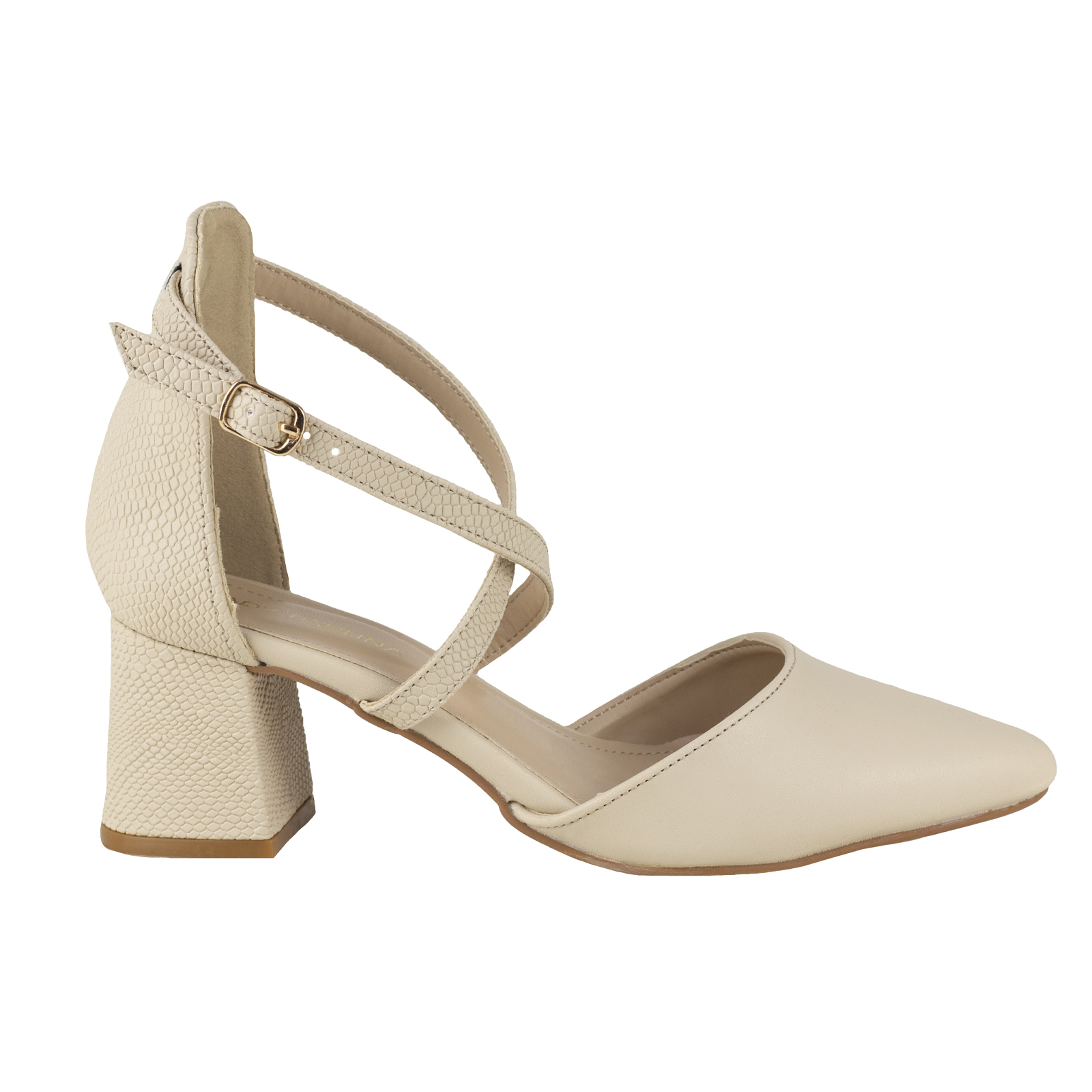 Zapatilla Mujer Vestir Tacon Correas Lady Paulina 16203 Nude.