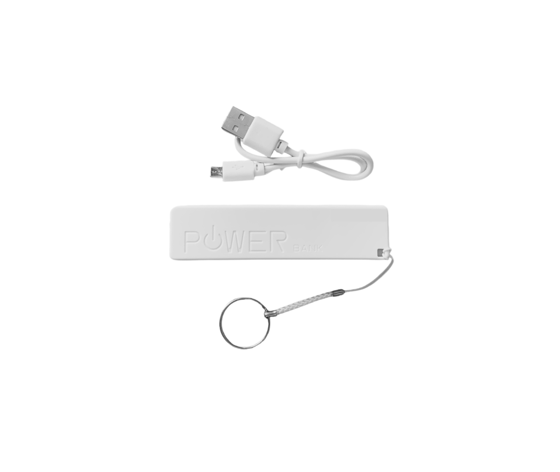 Cargador Power Bank Mini Batería Portátil de 2600mAh para Celular más Cable para iPhone Gratis Color Blanco.