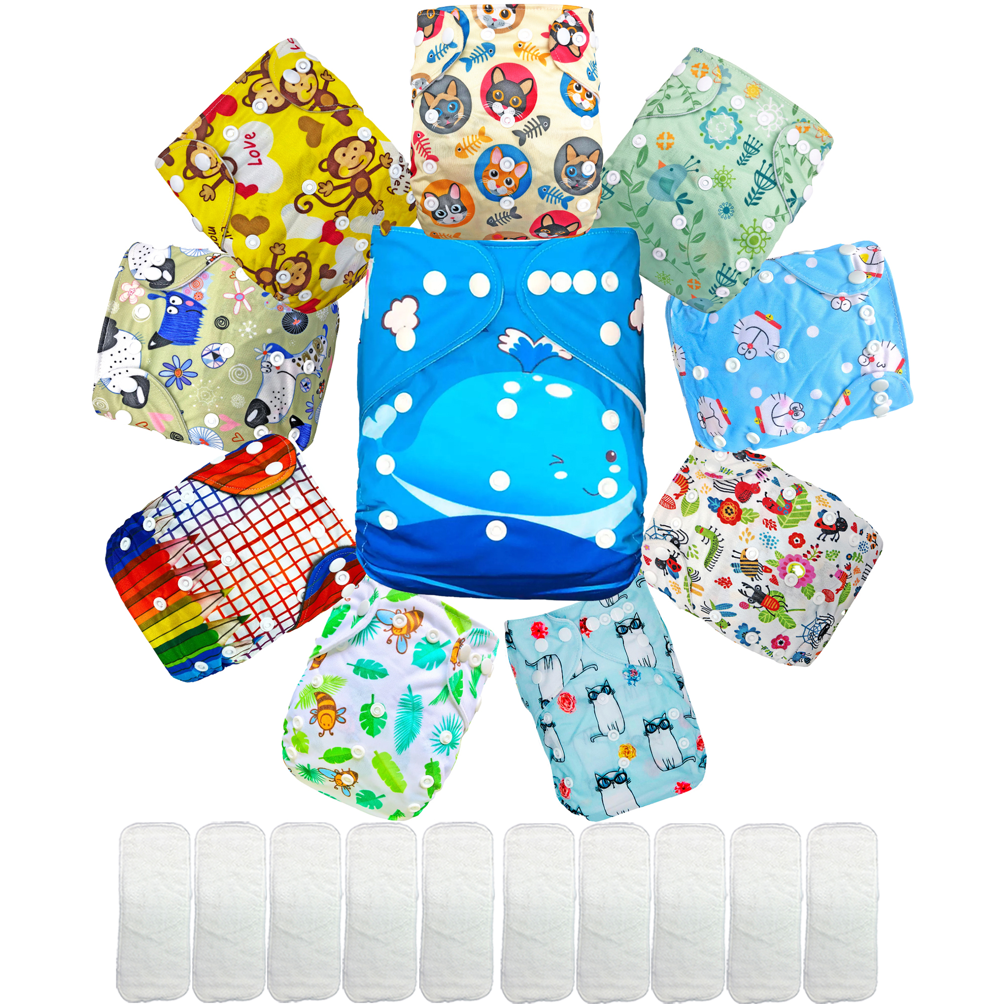 Pañal ecológico de tela Reutilizable para bebés con insertos Ecobaby Original 