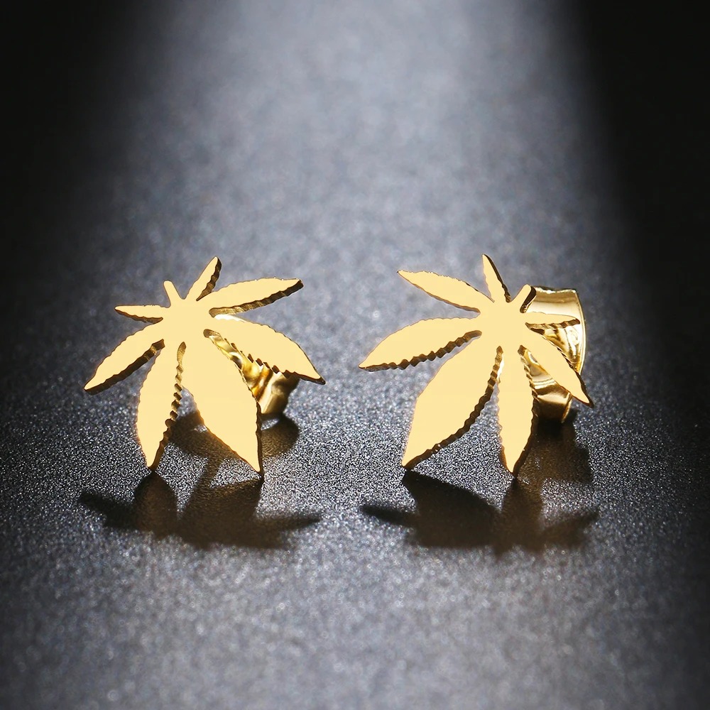 Aretes Pendientes Planta Medicinal Weed Moda Fiesta Regalo