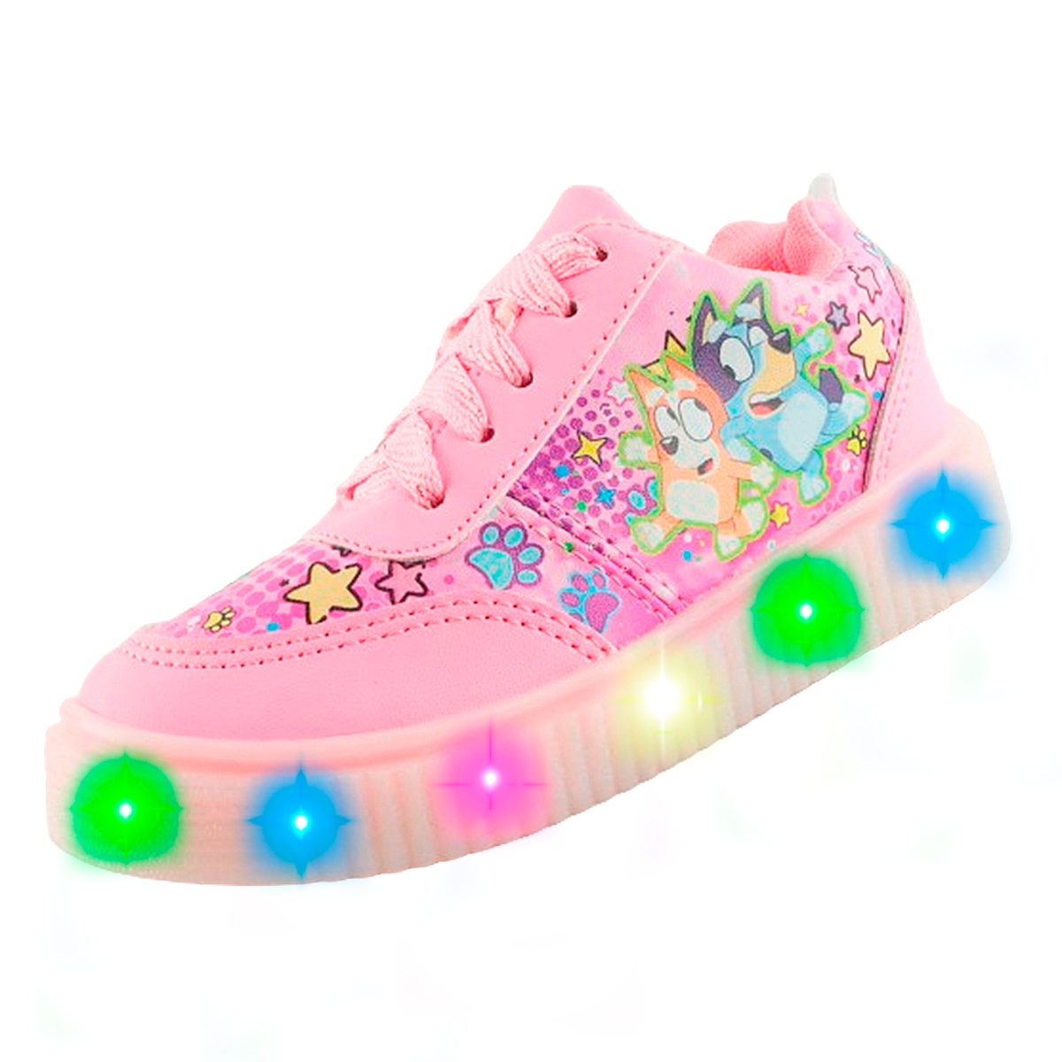 Tenis Niña Cachorros Blue Bingo Casual Moda Luces Led 770-rb