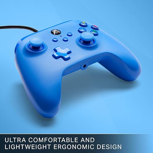 Mando con cable PowerA para Xbox - Azul, gamepad, controlador para videojuegos cableado, controlador para juegos