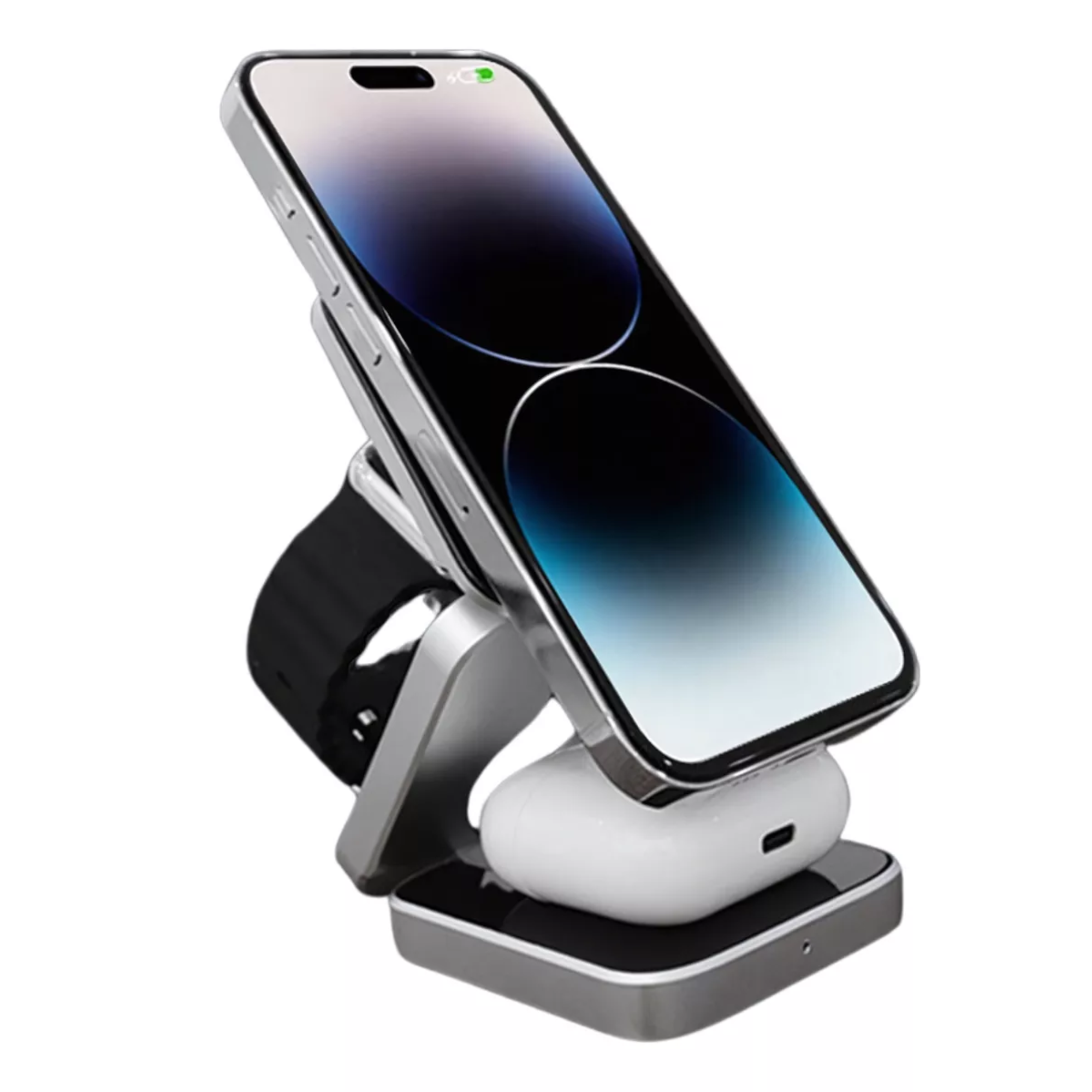 Cargador Inalámbrico 3 En 1 Plegable Magnético Soporte Estacion De Carga Rapida 15w Qi Para iPhone, AirPods, Apple Watch