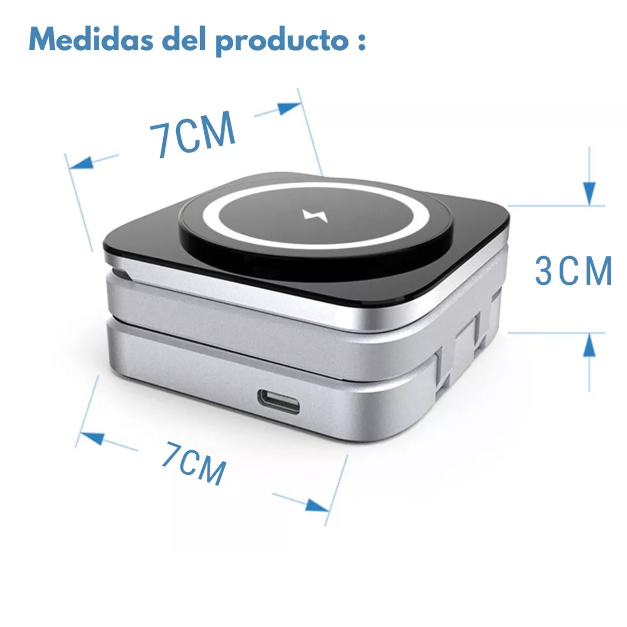 Cargador Inalámbrico 3 En 1 Plegable Magnético Soporte Estacion De Carga Rapida 15w Qi Para iPhone, AirPods, Apple Watch