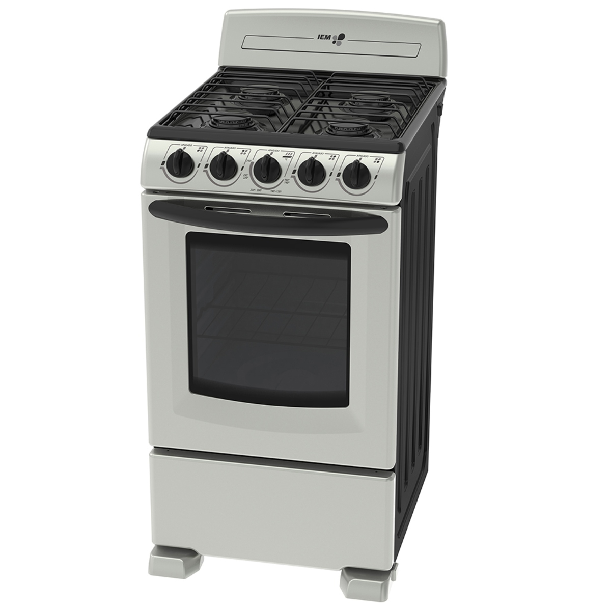 Estufa IEM EI5020BAPS1 20" 4 Quemadores Silver ORTY ENTREGA SÓLO VÁLIDA EN LA CIUDAD DE MÉXICO Y ZONA METROPOLITANA.