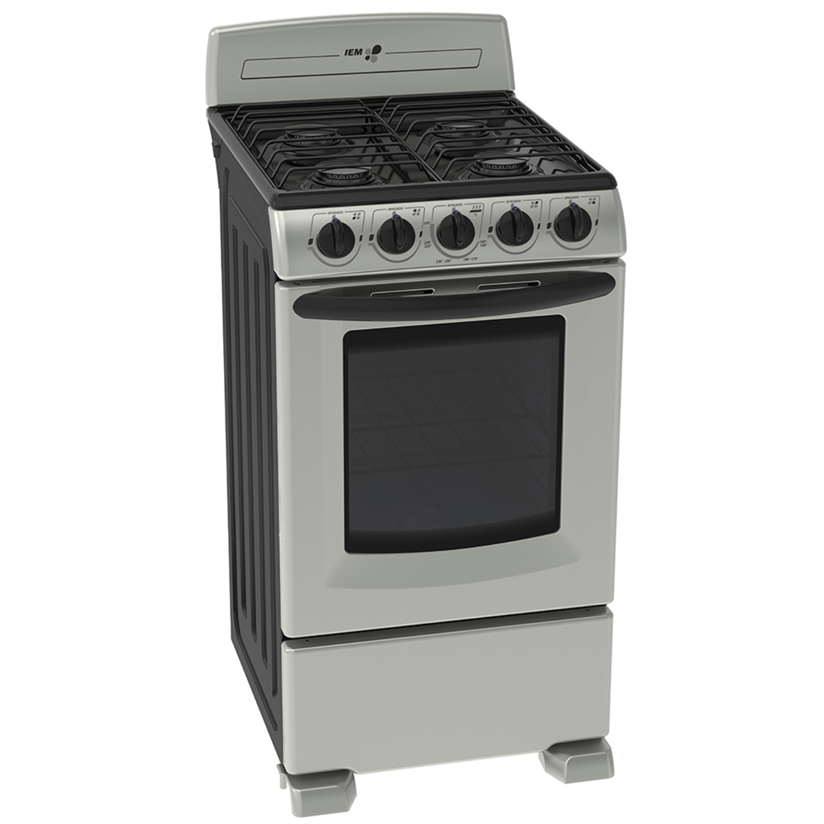 Estufa IEM EI5020BAPS1 20" 4 Quemadores Silver ORTY ENTREGA SÓLO VÁLIDA EN LA CIUDAD DE MÉXICO Y ZONA METROPOLITANA.