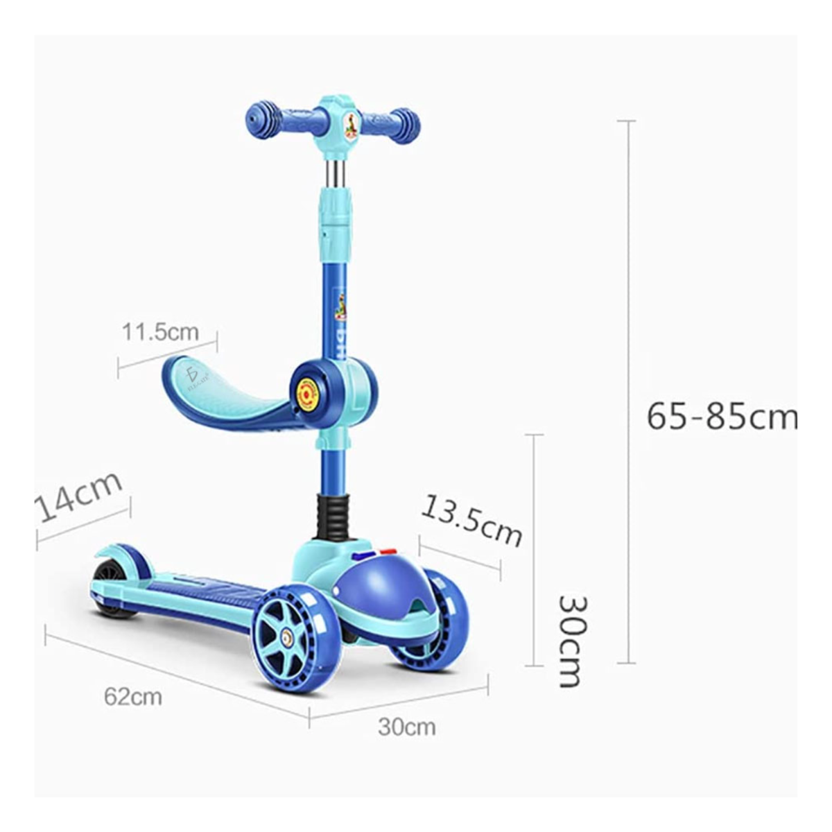 Scooter Patín del diablo Infantil Montable con asiento y luces led Color Rosa.