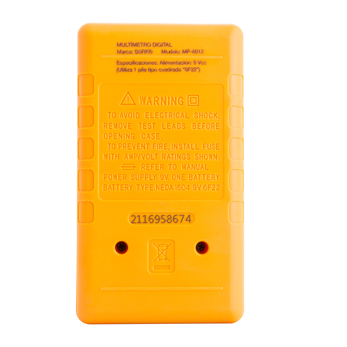 Multímetro Digital Con Medidor De Frecuencia Mp-6012.