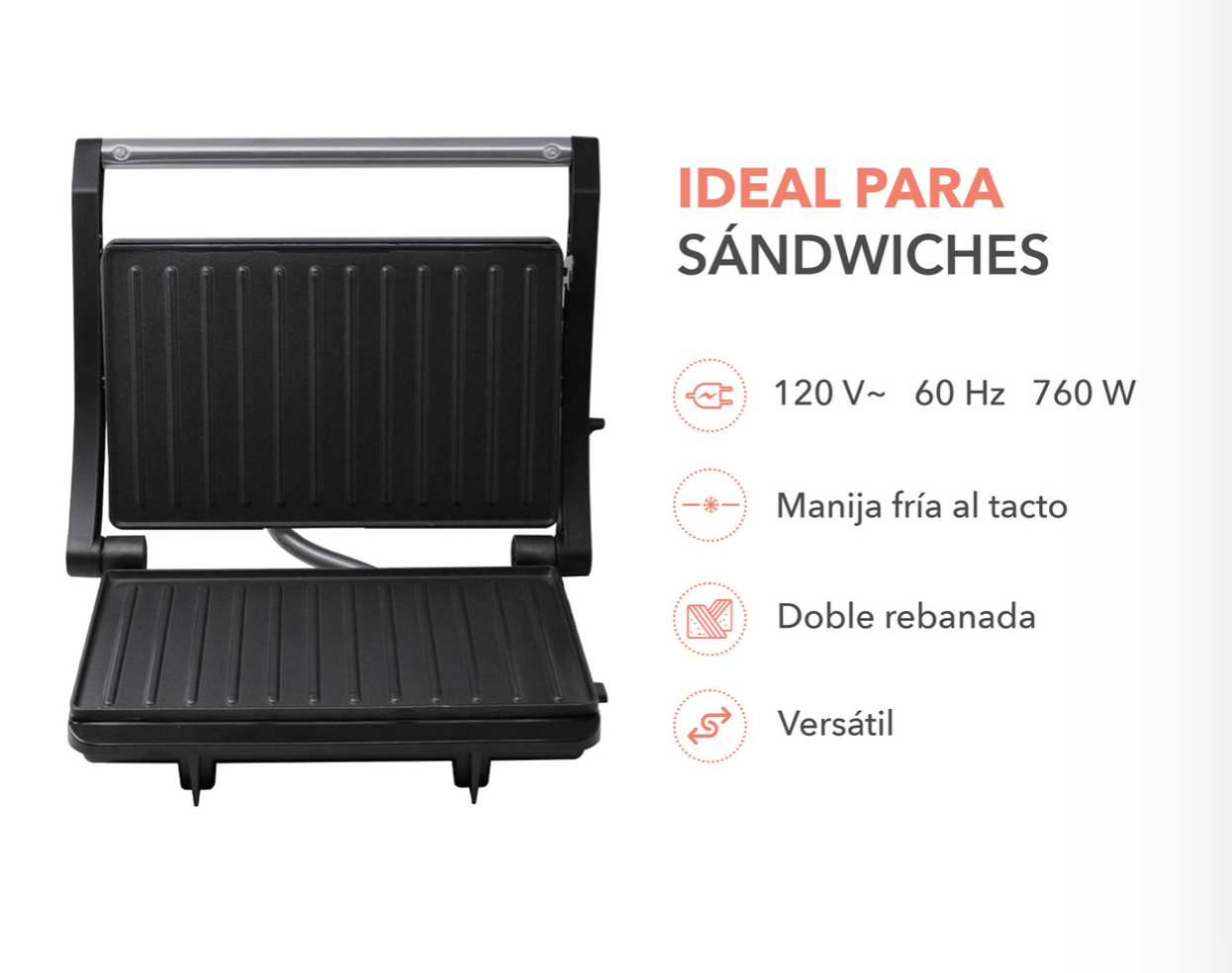 Rca Parrilla Panini Placas Antiadherentes Rc-122g.