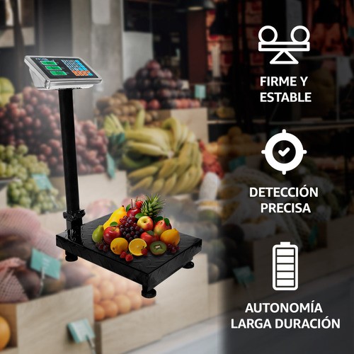 Bascula Industrial Comercial Digitalde Uso Rudo Hasta 150kg Found Home Bc150kg Plataforma 30x40cm 230v/110v Con Mastil Plegable Bascula Recargable Tara Hasta 150 Kg