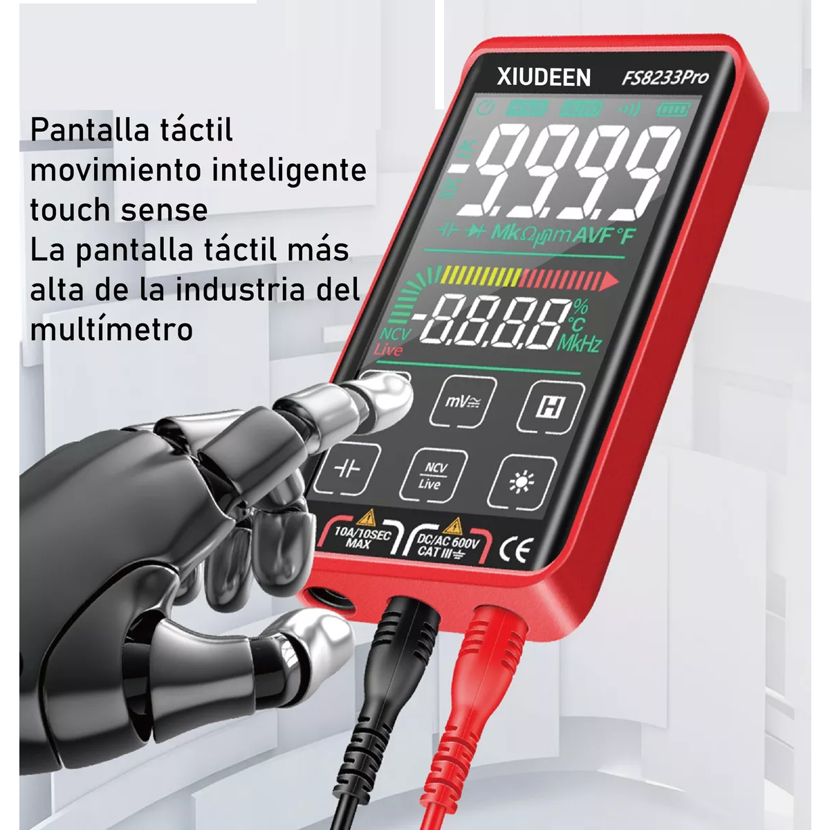 Voltímetro Multimetro Digital Tactil Recargable Lcd 600mah