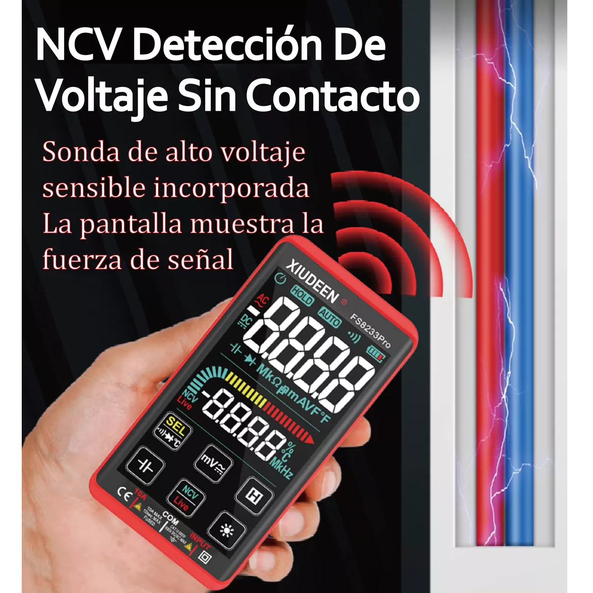Voltímetro Multimetro Digital Tactil Recargable Lcd 600mah