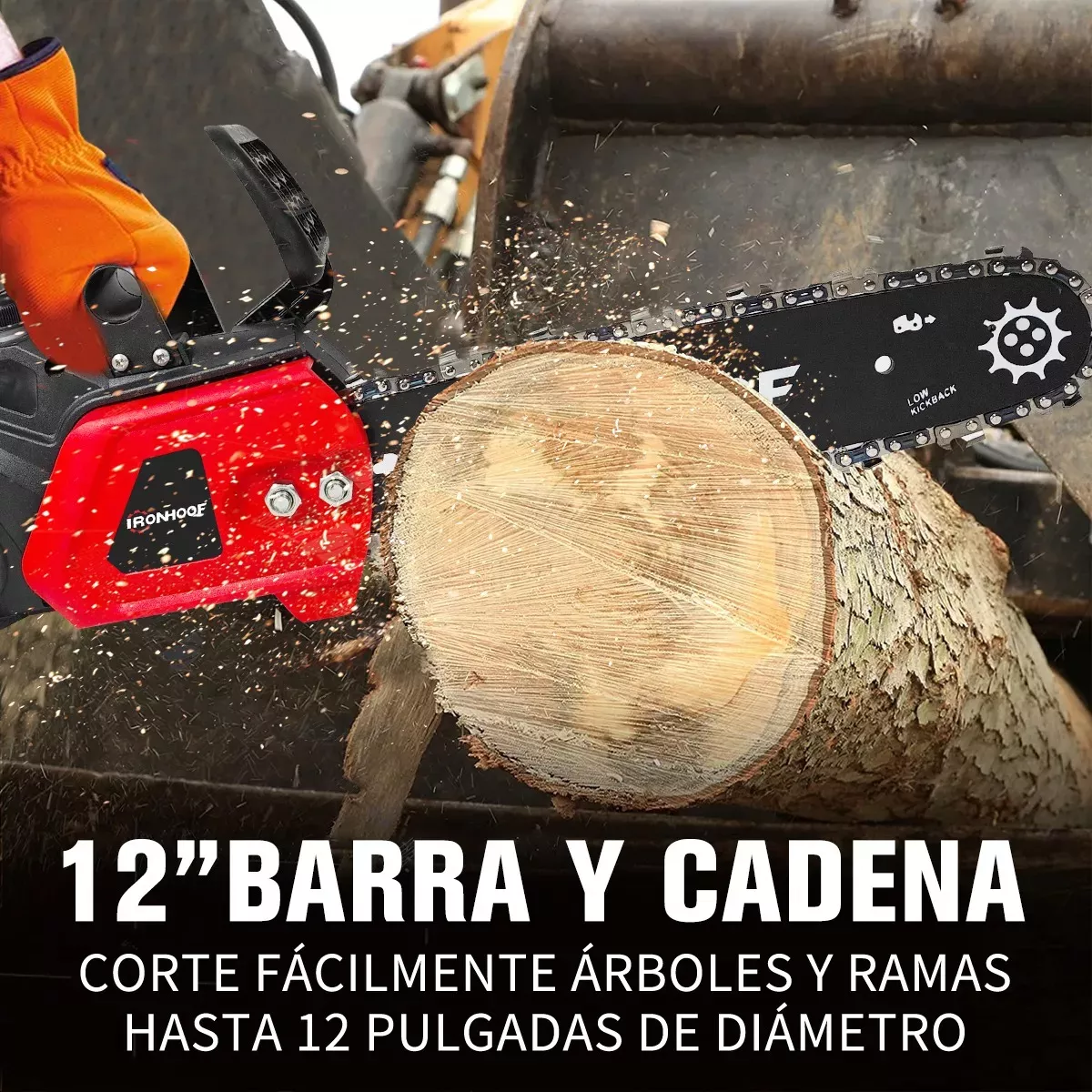 Motosierra eléctrica inalámbrica 1200W 110V Rojo