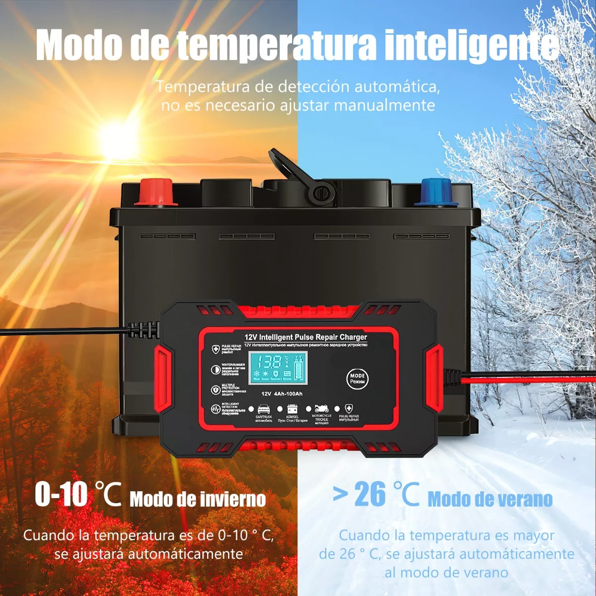 Cargador De Batería De Coche Y Moto Portátil, Arrancador 12v.