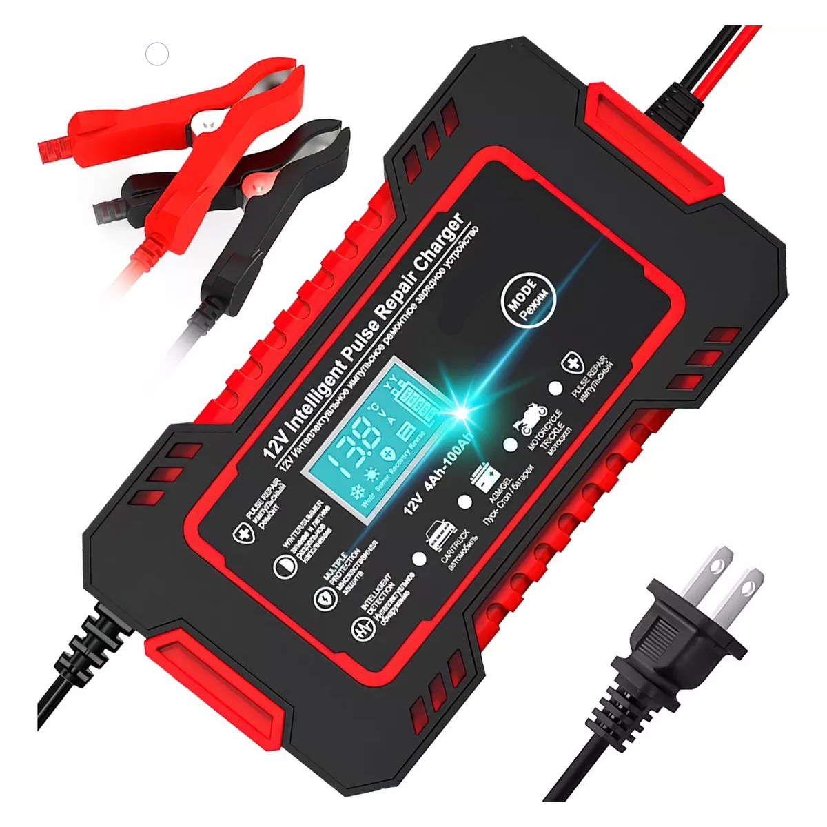 Cargador De Batería De Coche Y Moto Portátil, Arrancador 12v.