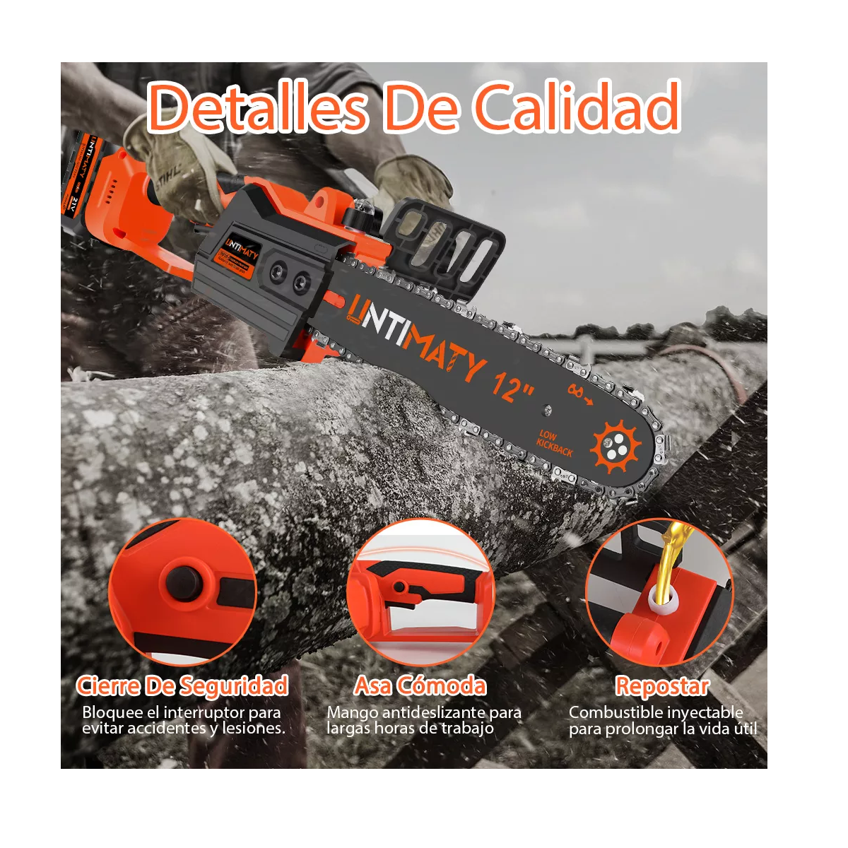 Motosierra eléctrica a batería  1200W 110V/220V.