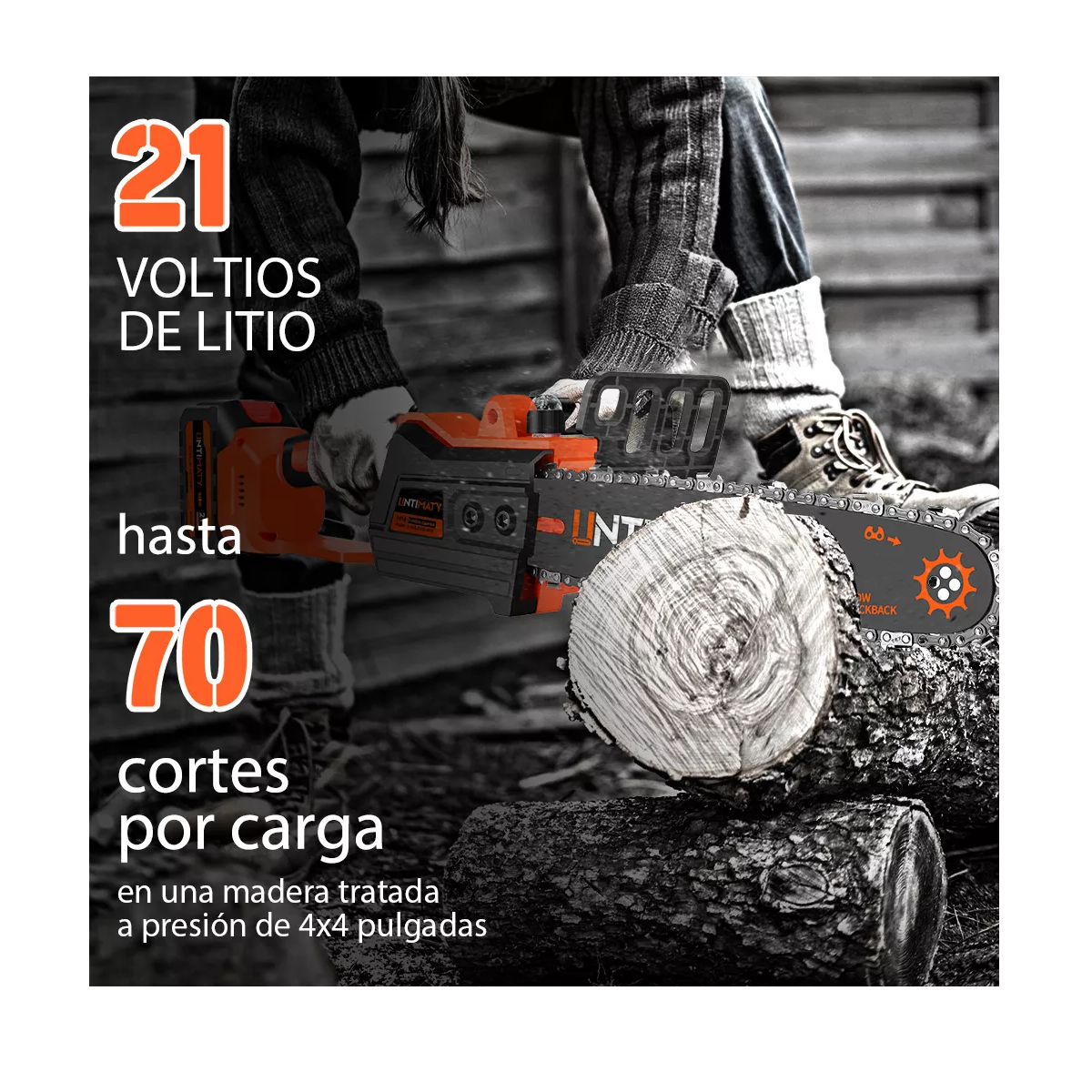 Motosierra eléctrica a batería  1200W 110V/220V.