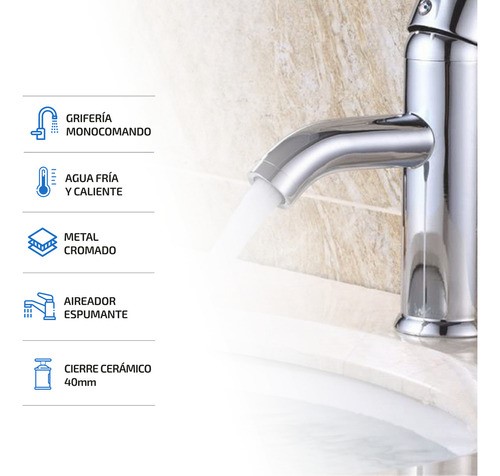 Llave Mezcladora Baja Monomando para Lavabo Fregadero Grifo Lavamanos Baño Femmto