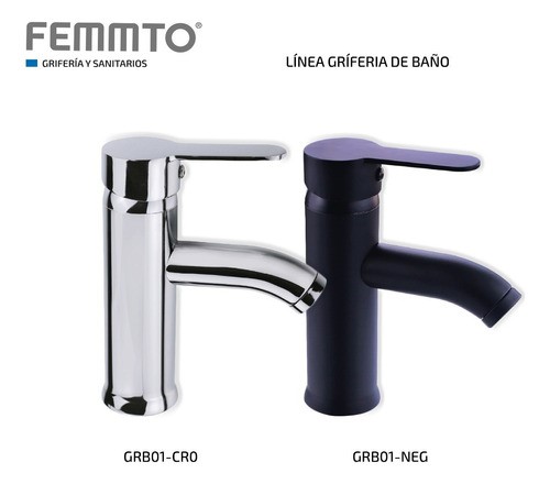 Llave Mezcladora Baja Monomando para Lavabo Fregadero Grifo Lavamanos Baño Femmto